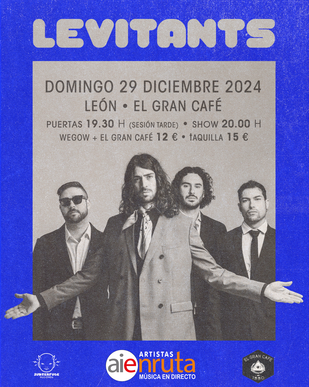 Fotografía promocional de LEVITANTS EN LEÓN (el Gran Café)- Sesión Tarde-