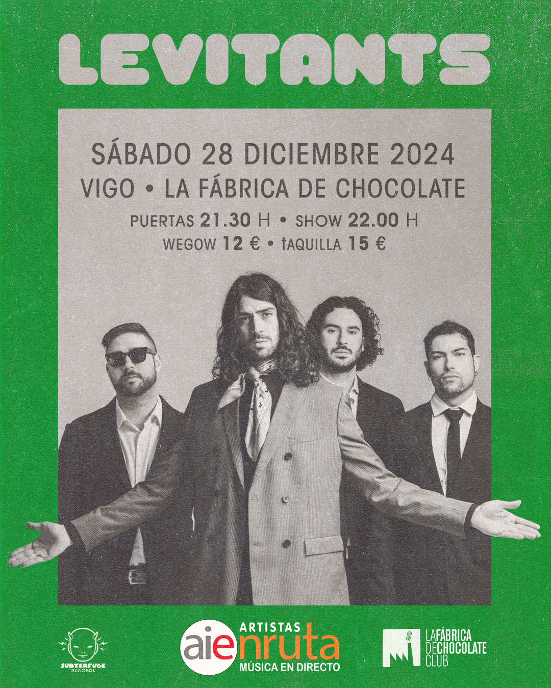Fotografía promocional de LEVITANTS EN VIGO (La Fábrica de Chocolate)