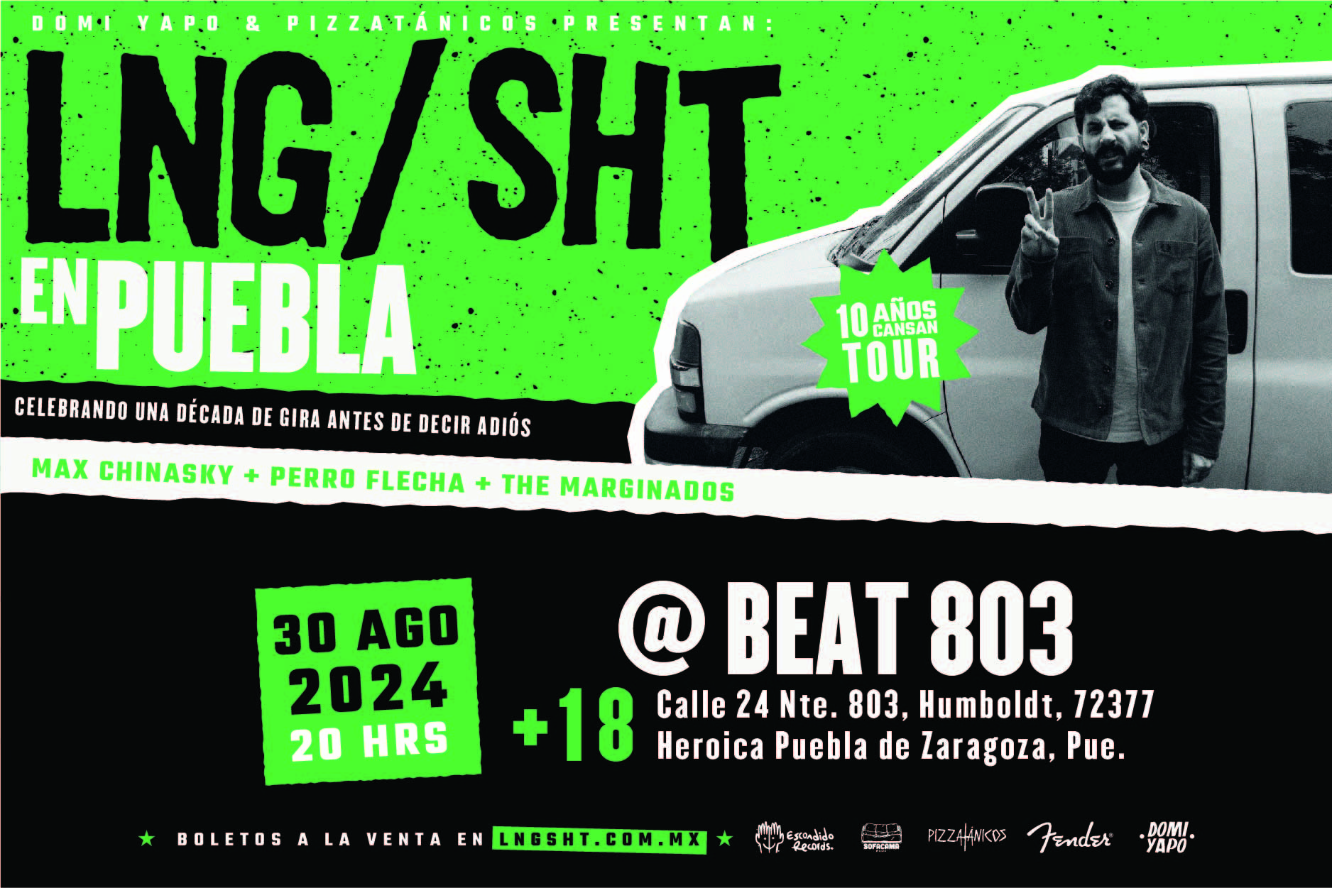 Fotografía promocional de Lng Sht 10 Años Cansan Tour en Puebla