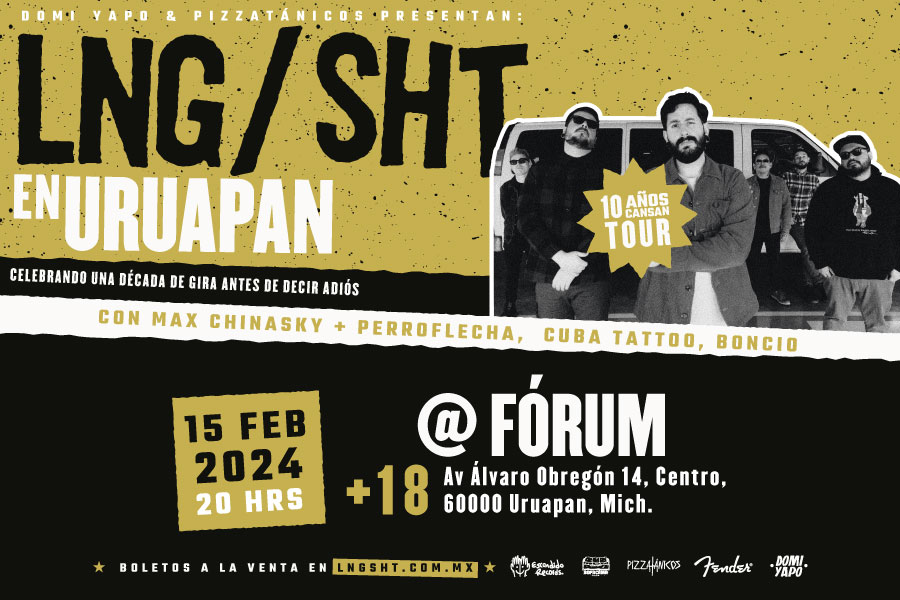 Fotografía promocional de Lng Sht 10 Años Cansan Tour en Uruapan