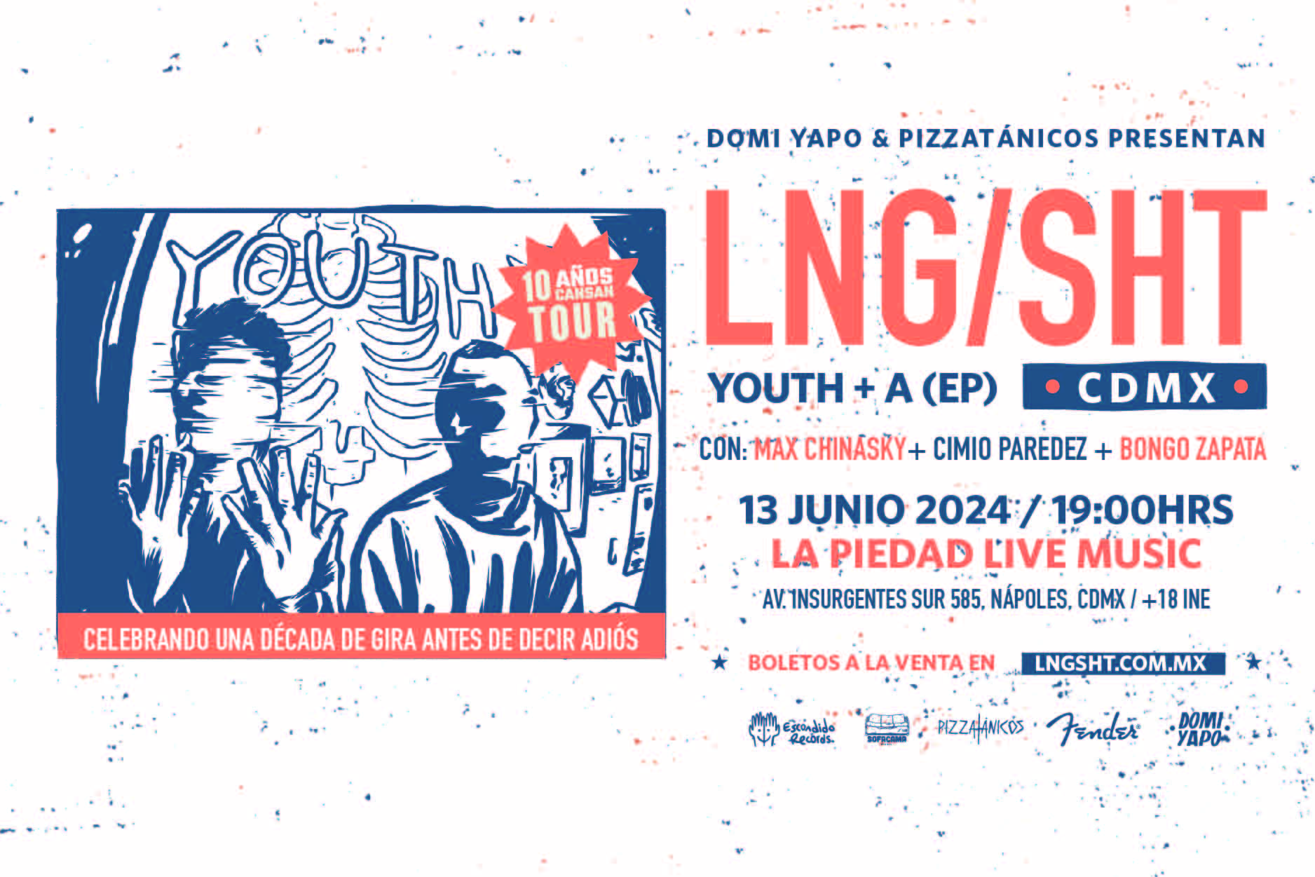 Promotional photograph of Lng Sht tocando por unica vez Youth + A (Ep) en Cdmx.