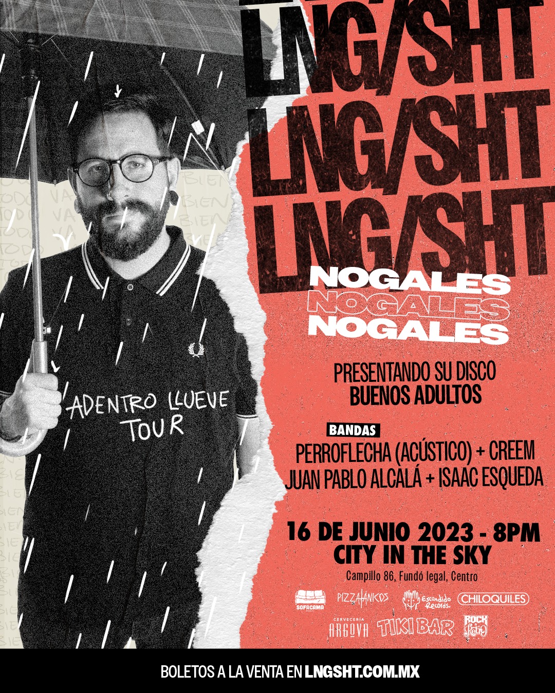 Fotografía promocional de LNG/SHT adentro llueve tour en Nogales