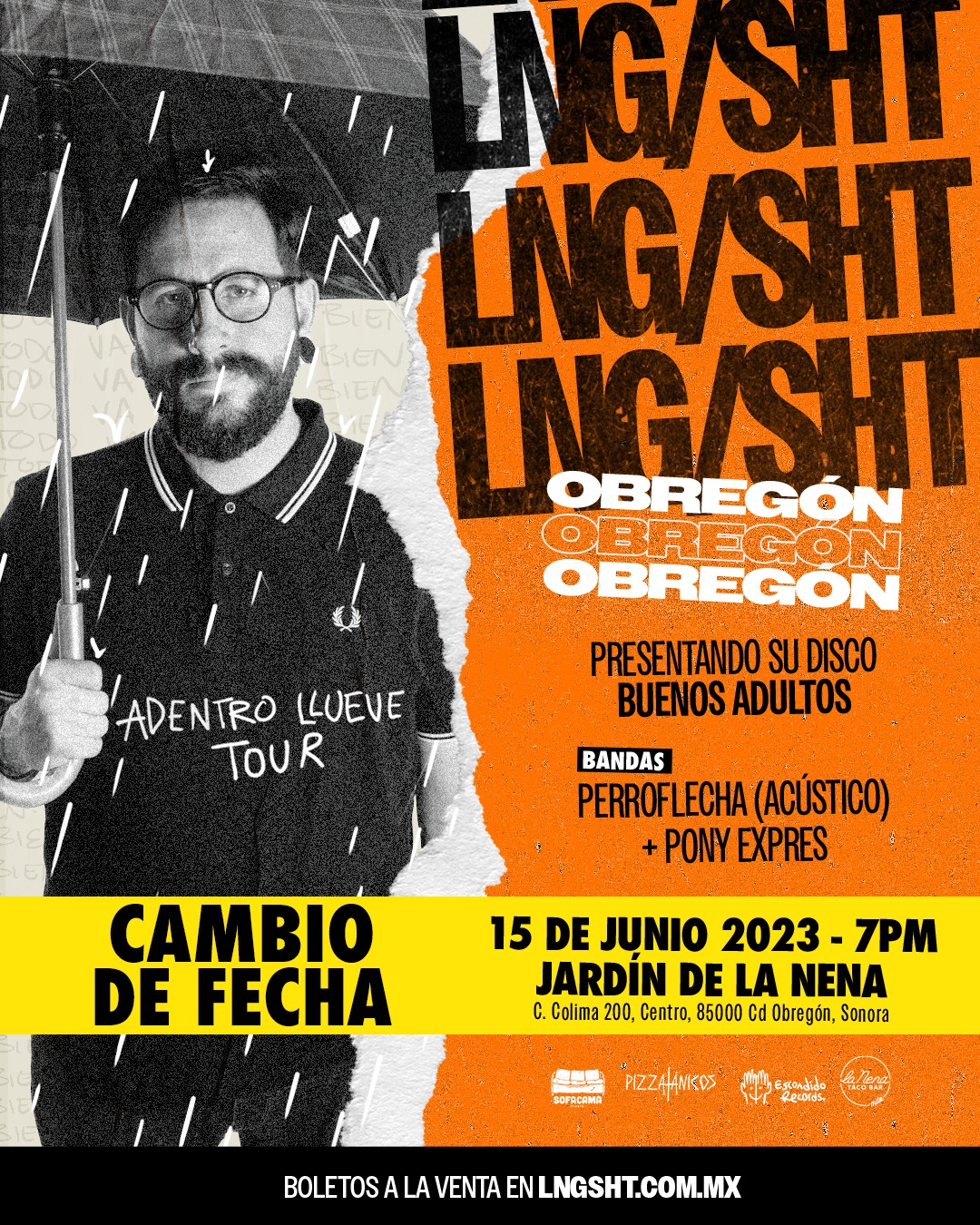 Fotografía promocional de LNG/SHT adentro llueve tour en Obregón