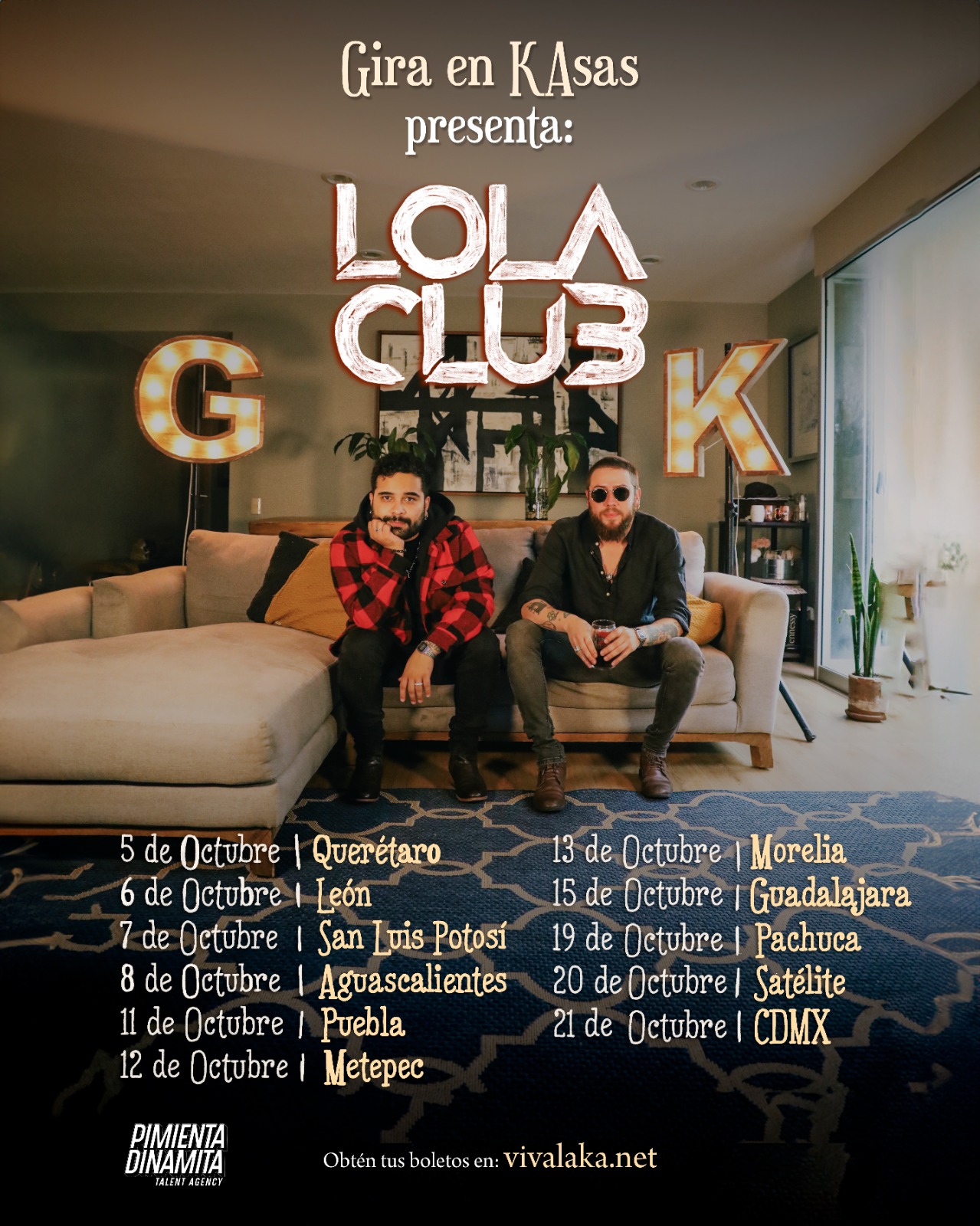 Promotional photograph of Lola Club Gira en KAsas Aguascalientes.