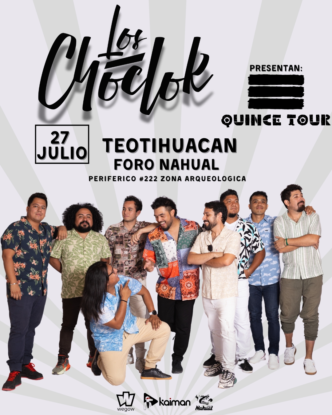Fotografía promocional de Los Choclok en Teotihuacán