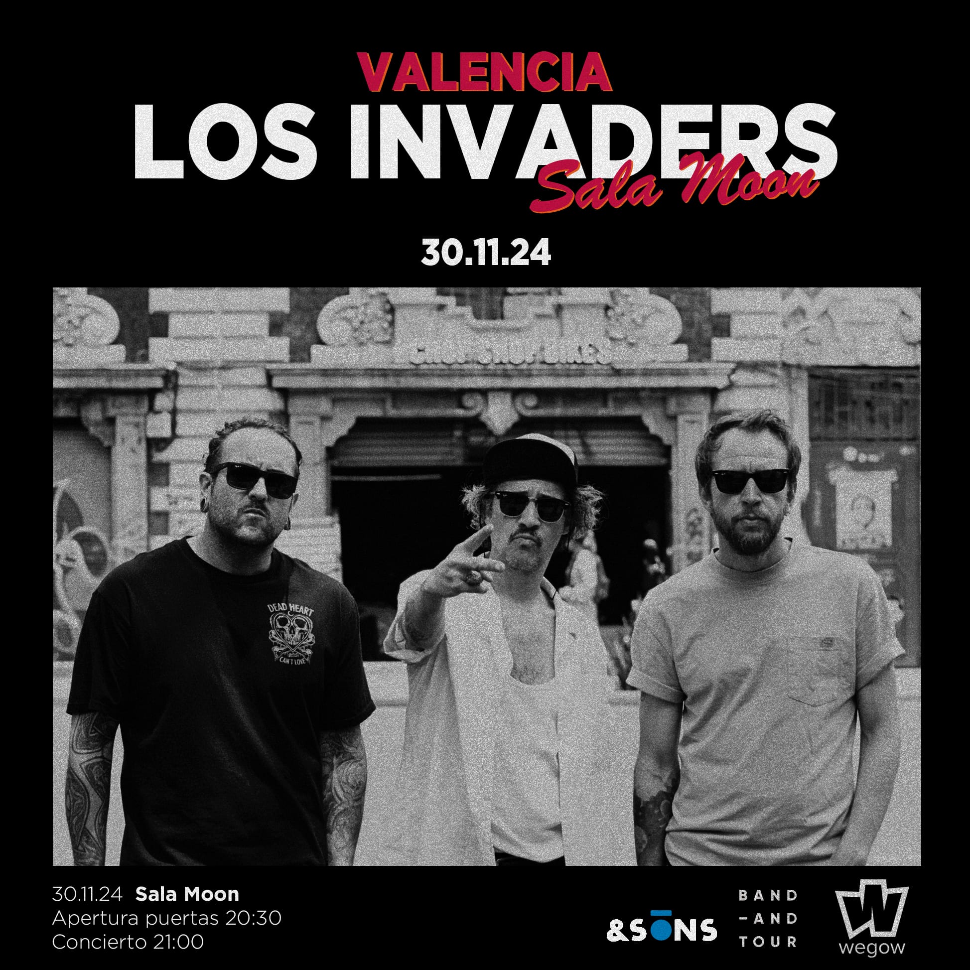 Fotografía promocional de Los Invaders en Valencia