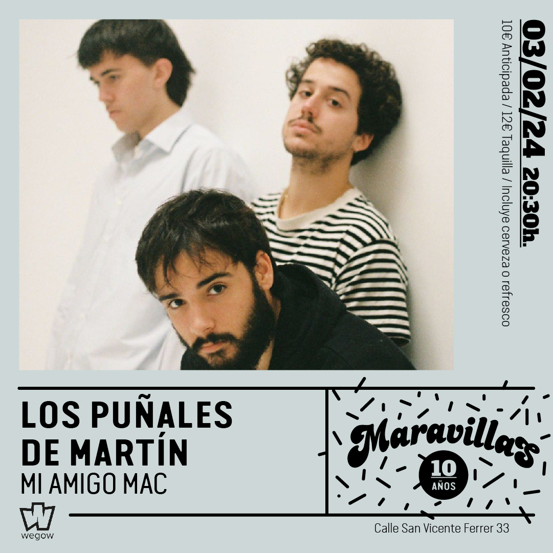 Fotografía promocional de Los puñales de Martín + Mi amigo Mac en Maravillas Club