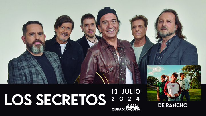 Fotografía promocional de LOS SECRETOS EN EL FESTIVAL SOLIDARIO DE MÚSICA CIUDAD RAQUETA 13 JULIO 2024