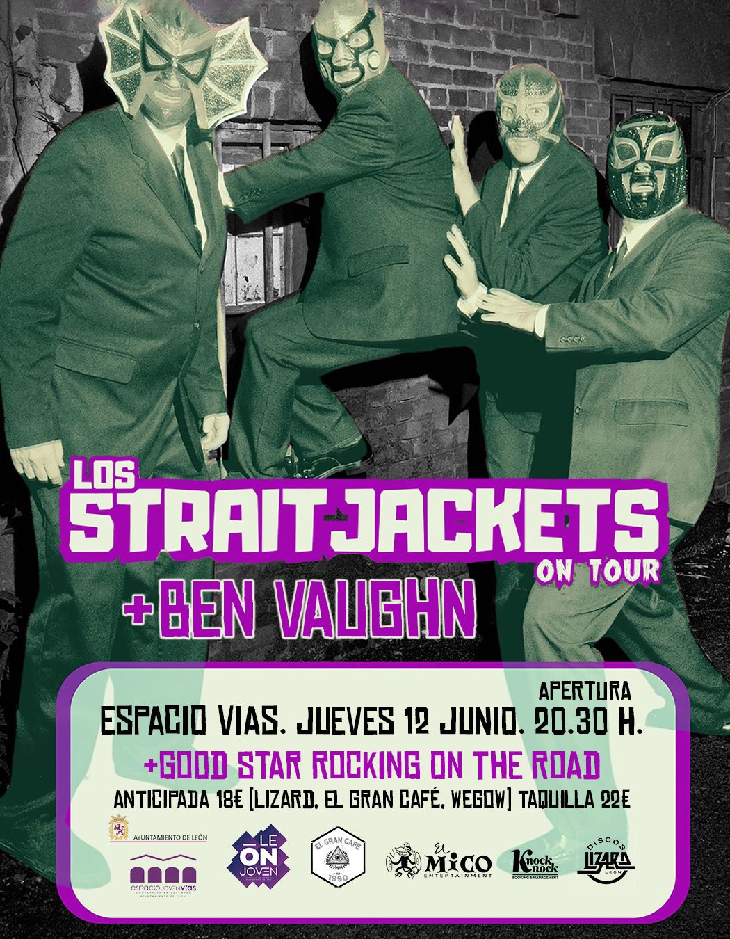 Fotografía promocional de LOS STRAITJACKETS . León, Espacio Vias