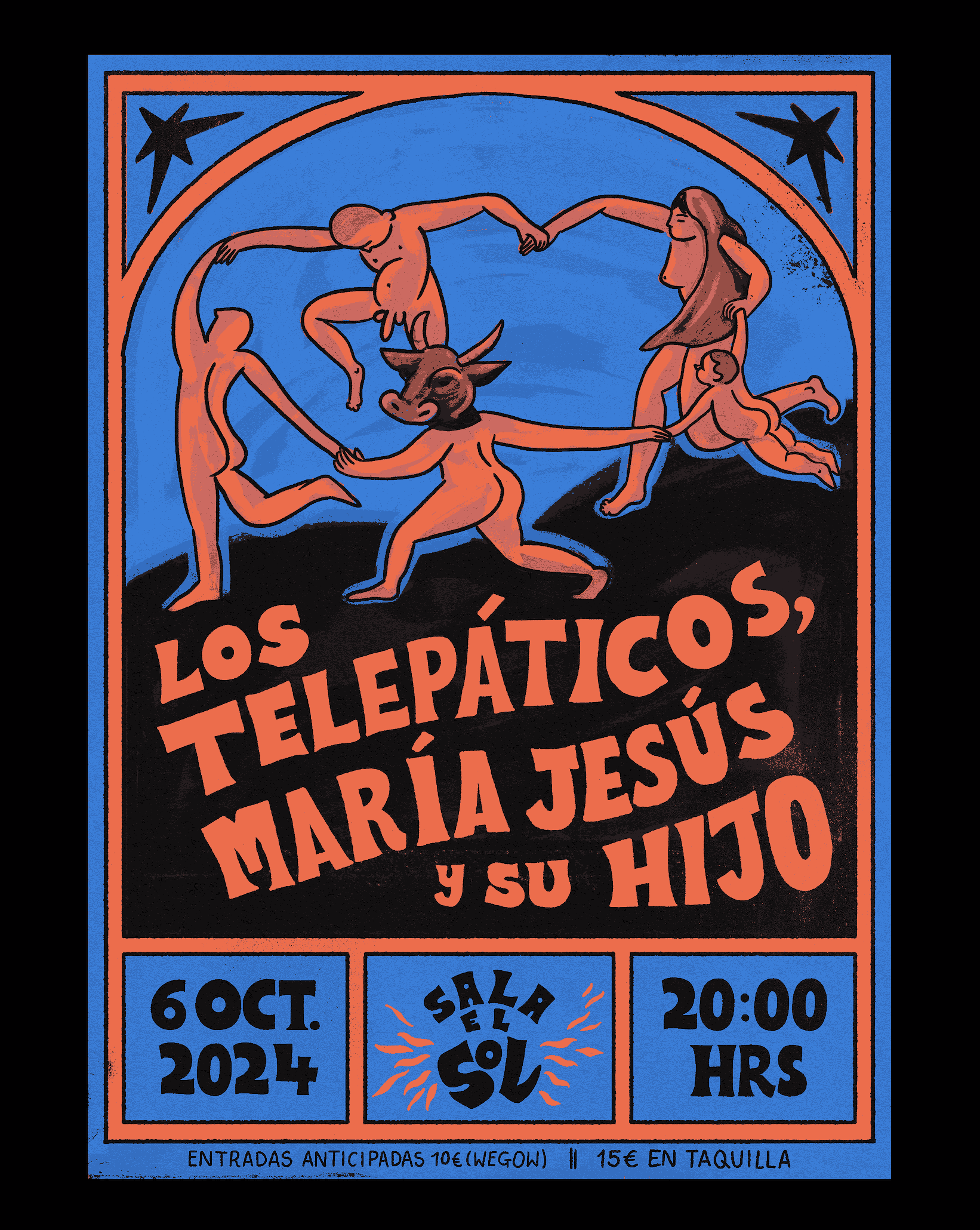 Fotografía promocional de Los Telepáticos & María Jesús y su Hijo en Sala Sol!