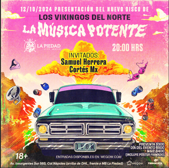 Fotografía promocional de Los Vikingos del Norte presentan: La Música Potente