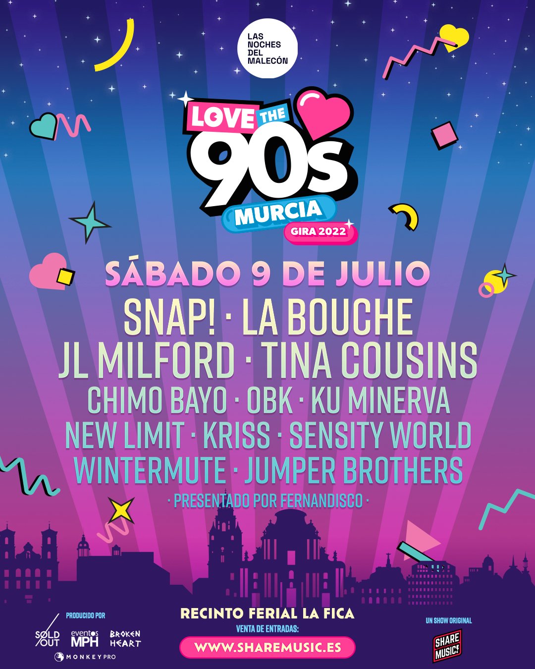 Fotografía promocional de Love the 90's Murcia | Las Noches del Malecón