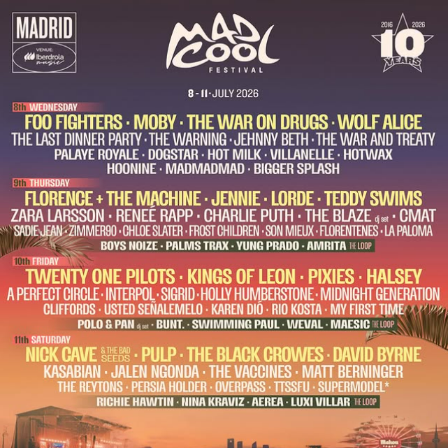 Fotografia promozionale di Mad Cool Festival 2026.