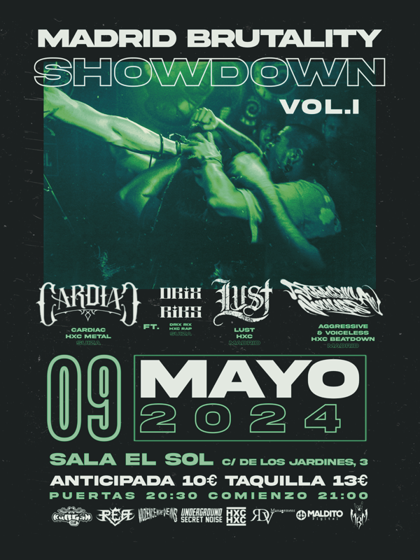 Fotografía promocional de CARDIAC, LUST, AGGRESSIVE & VOICELESS, DRIX RIKS (MADRID)