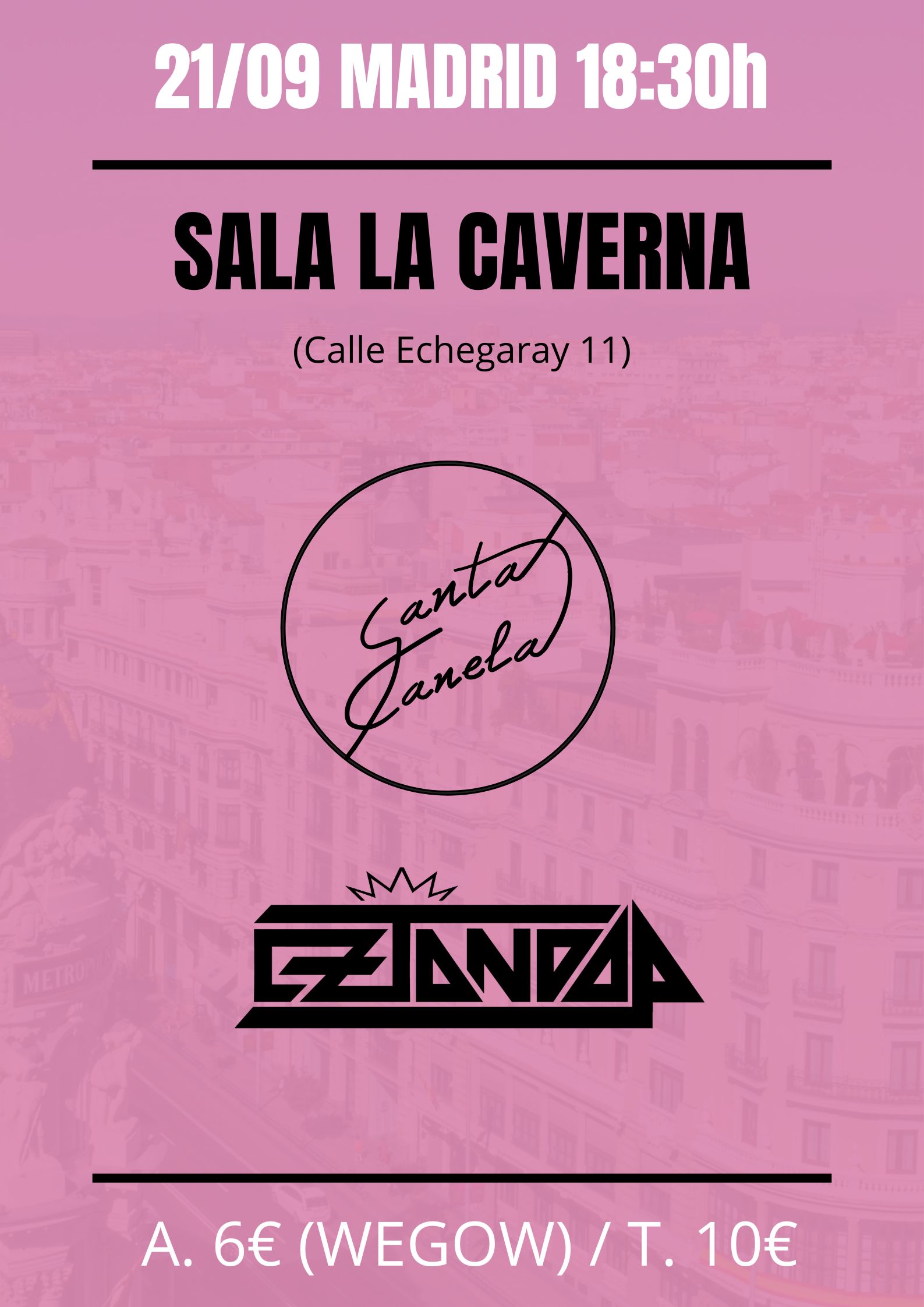 Fotografía promocional de Madrid Sala La Caverna: Santa Canela + Eztandap