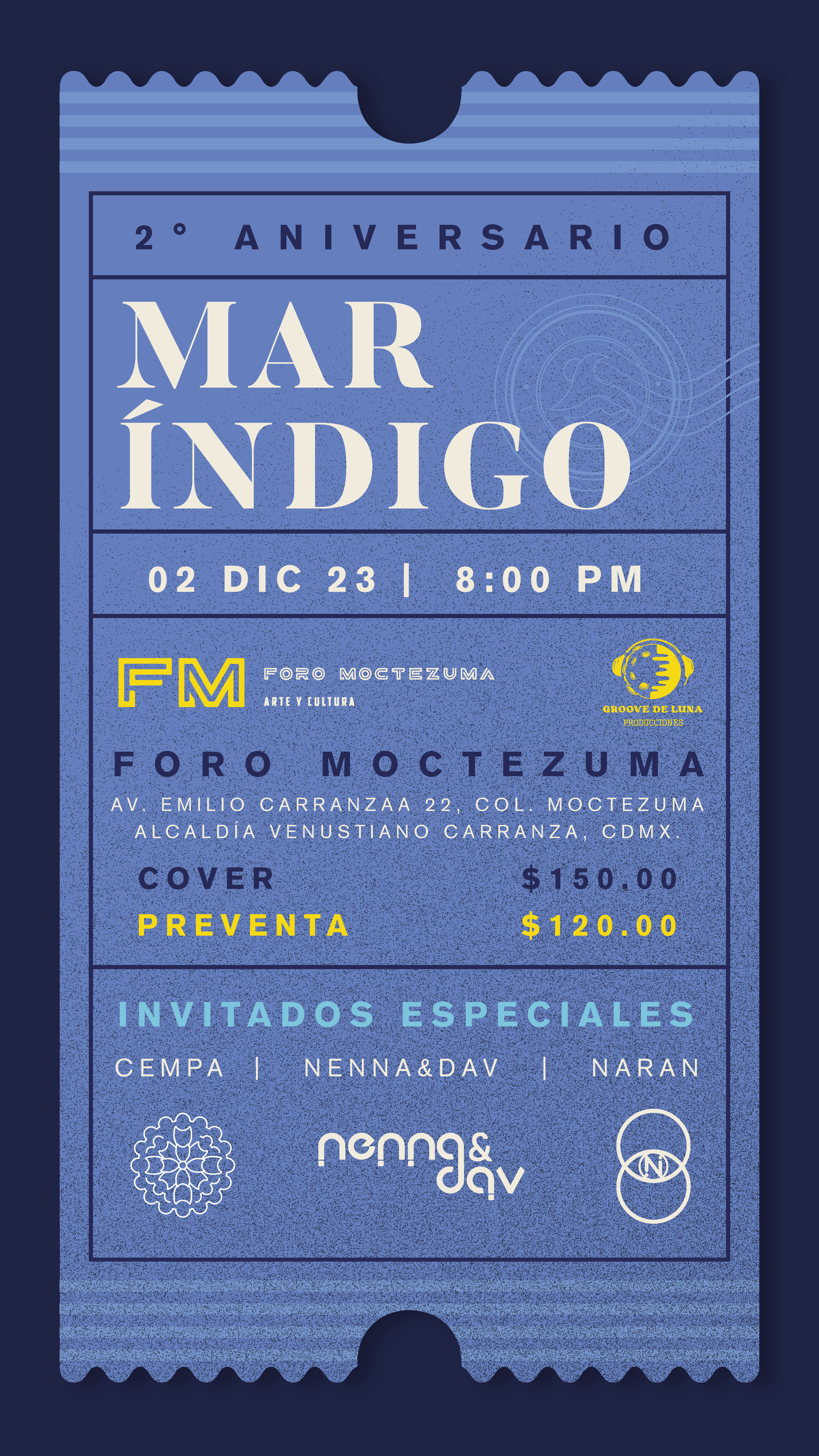 Fotografía promocional de Mar Índigo 2do Aniversario en Foro Moctezuma