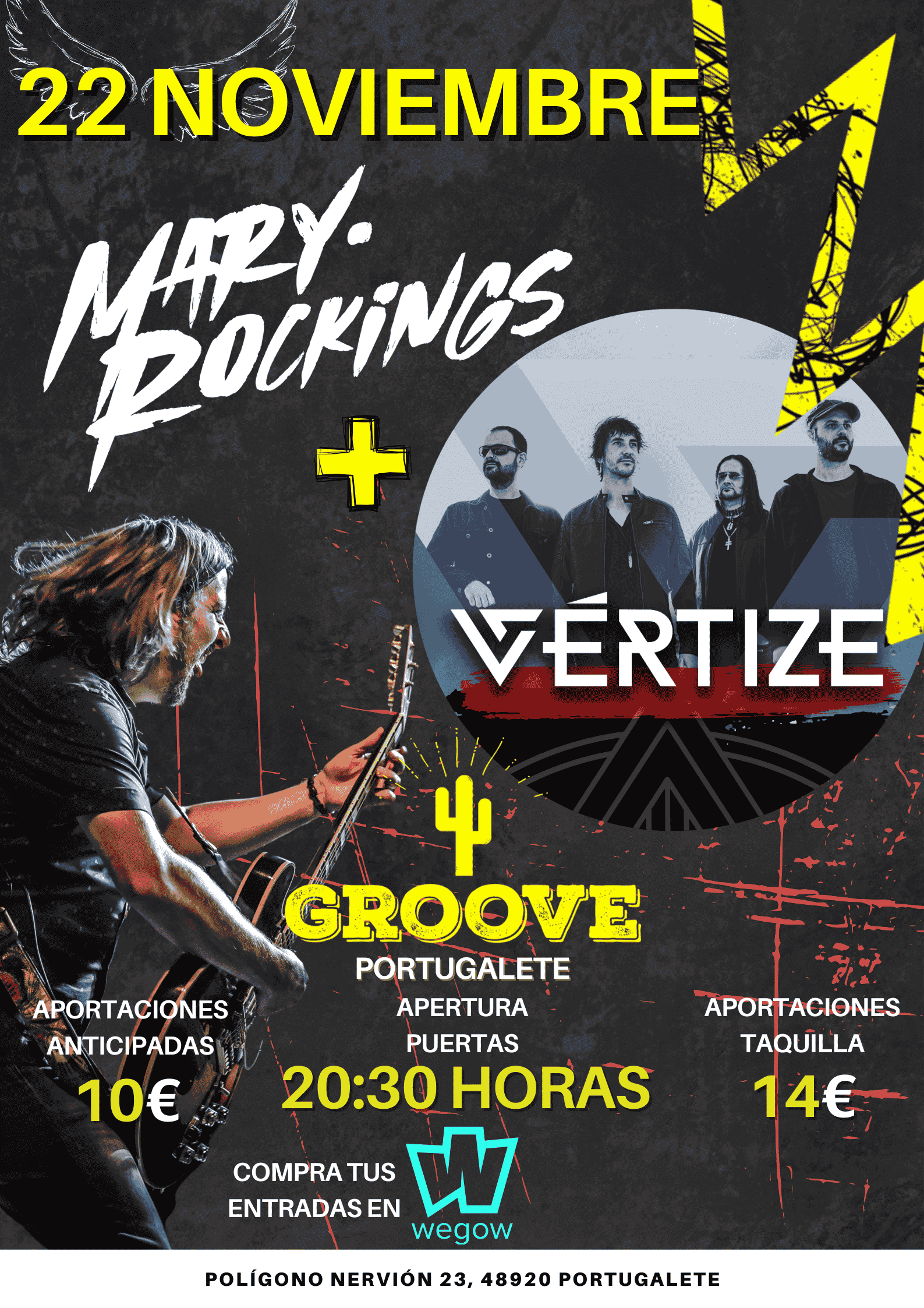 Fotografía promocional de MARY ROCKINGS + VERTIZE EN GROOVE PORTUGALETE