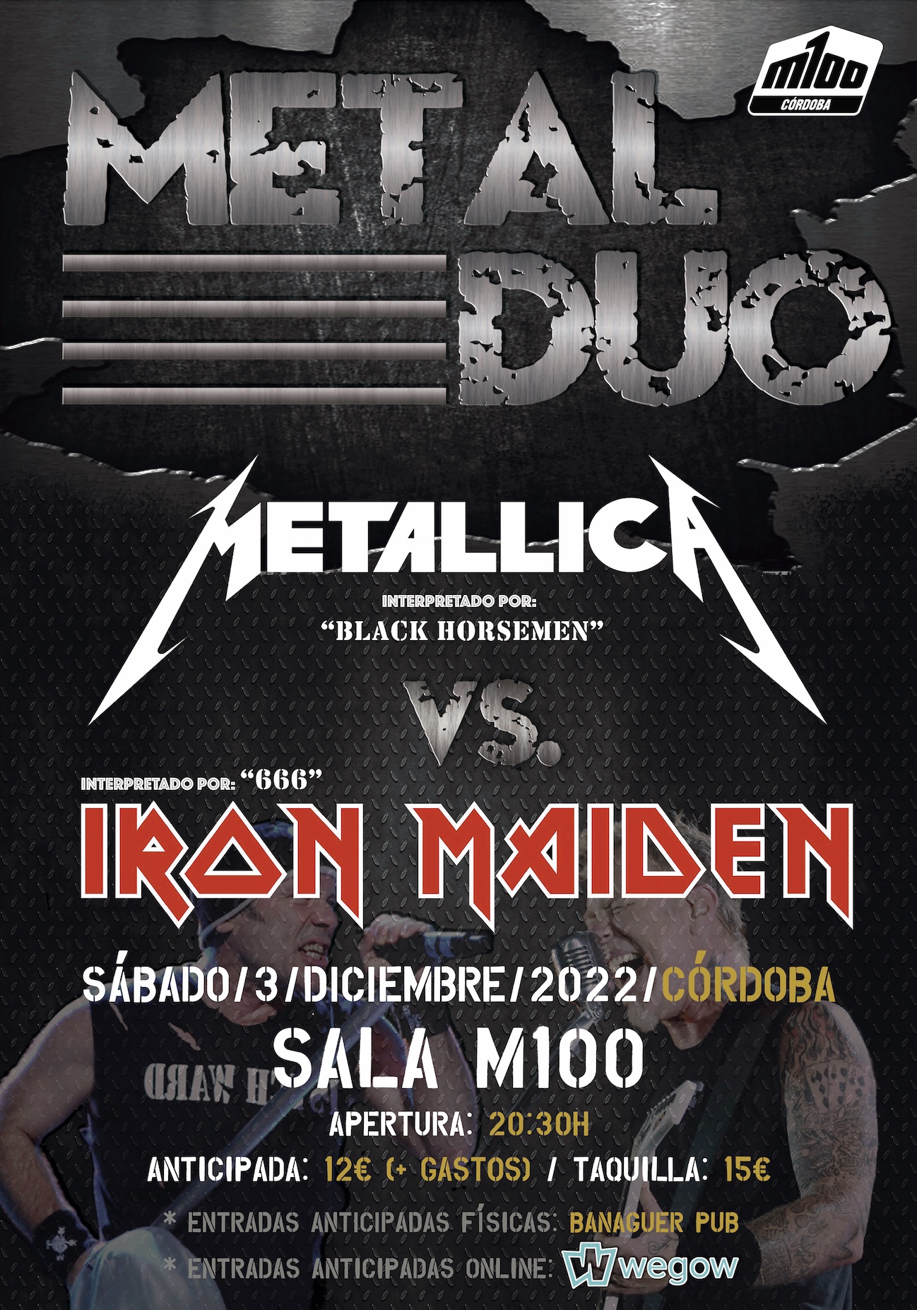 Fotografía promocional de METAL DUO - Metallica Vs. Iron Maiden (Córdoba - Sala M100)