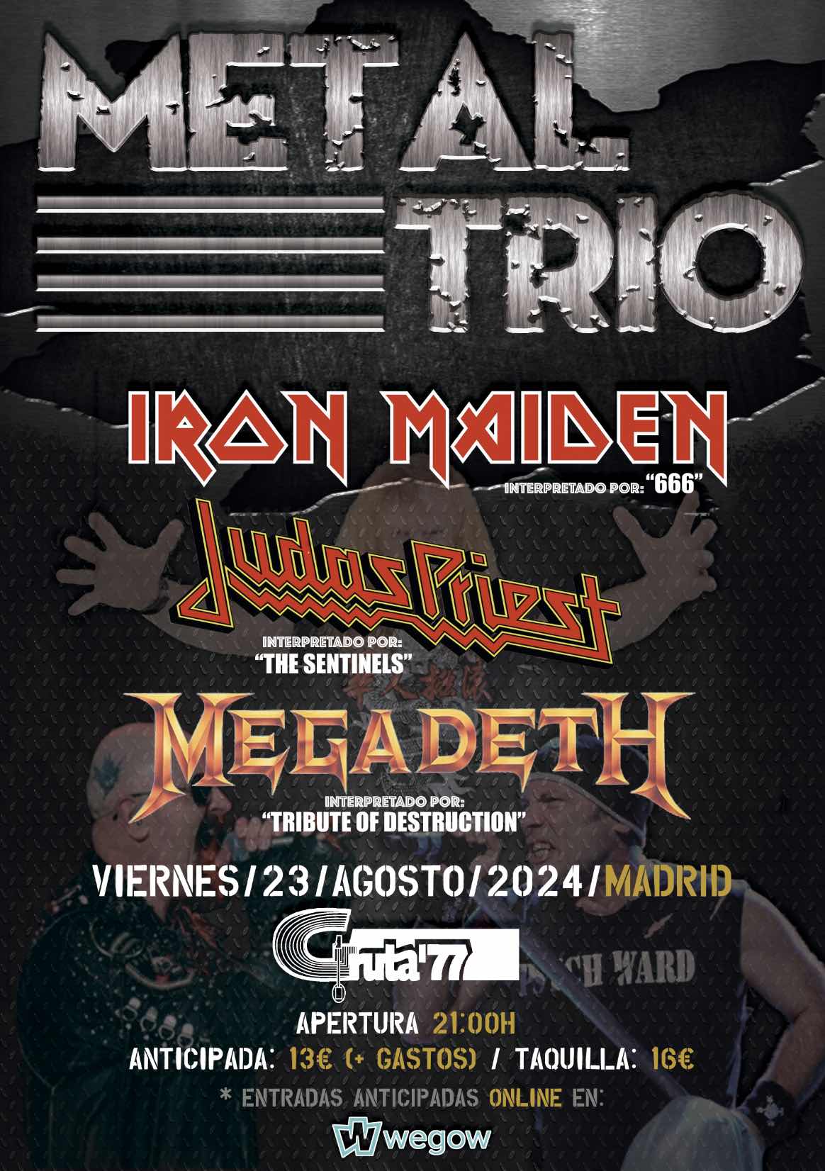Fotografía promocional de METAL TRIO - Iron Maiden, Megadeth & Judas Priest (Madrid)