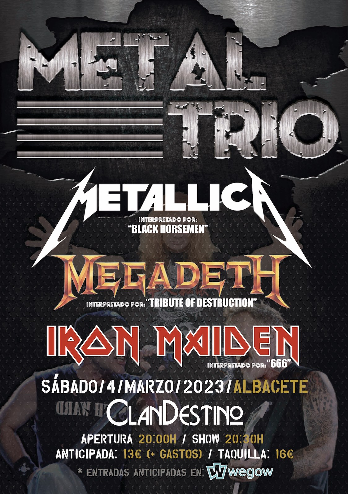 Fotografía promocional de METAL TRIO - Iron Maiden, Megadeth & Metallica (Albacete)