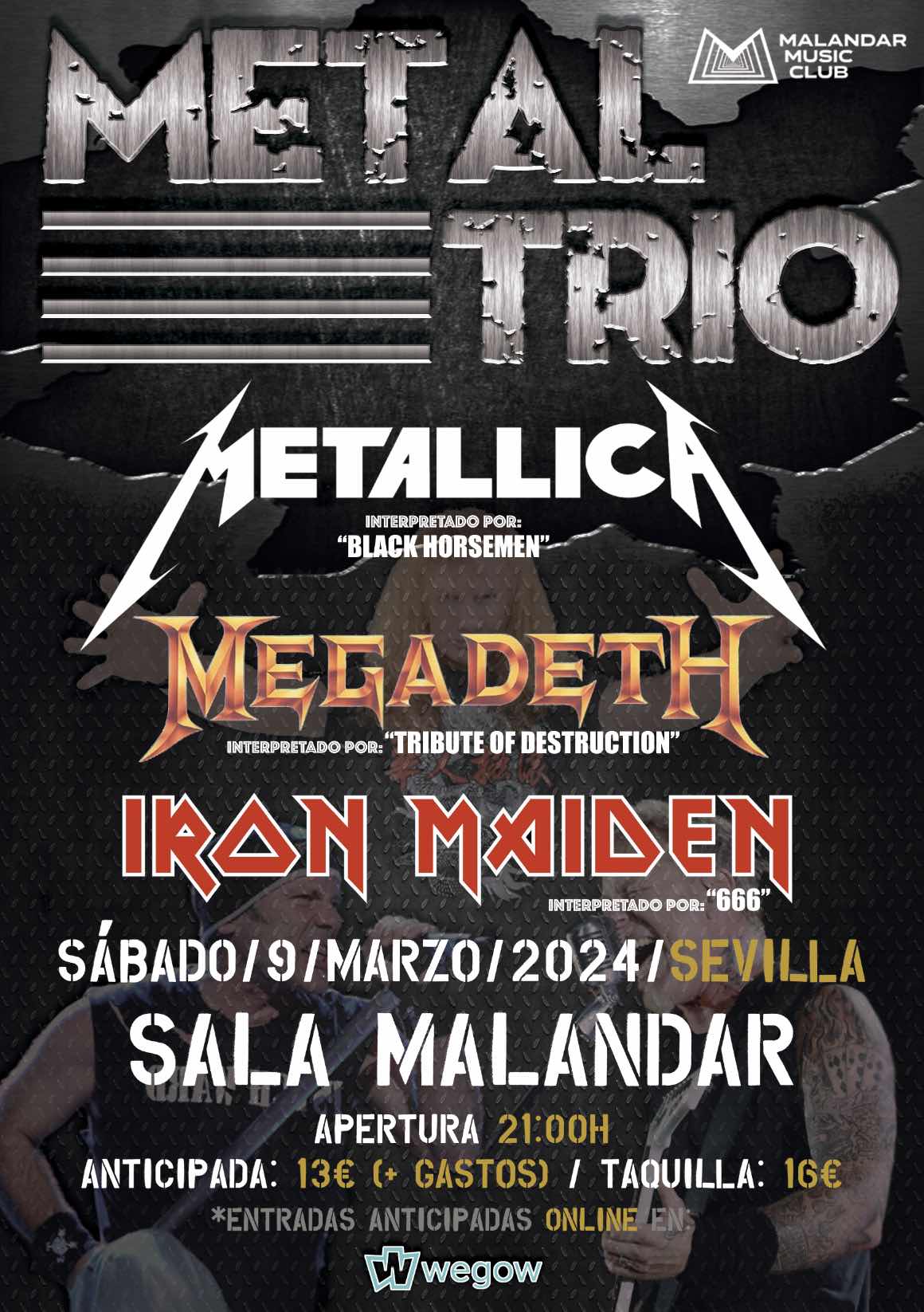 Fotografía promocional de METAL TRIO - Iron Maiden, Megadeth & Metallica (Sevilla)