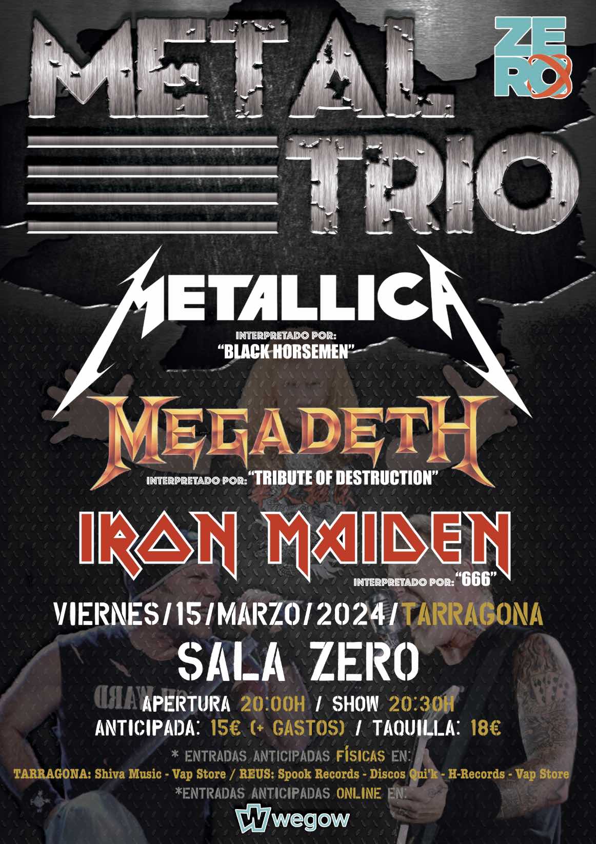 Fotografía promocional de METAL TRIO - Iron Maiden, Megadeth & Metallica (Tarragona)
