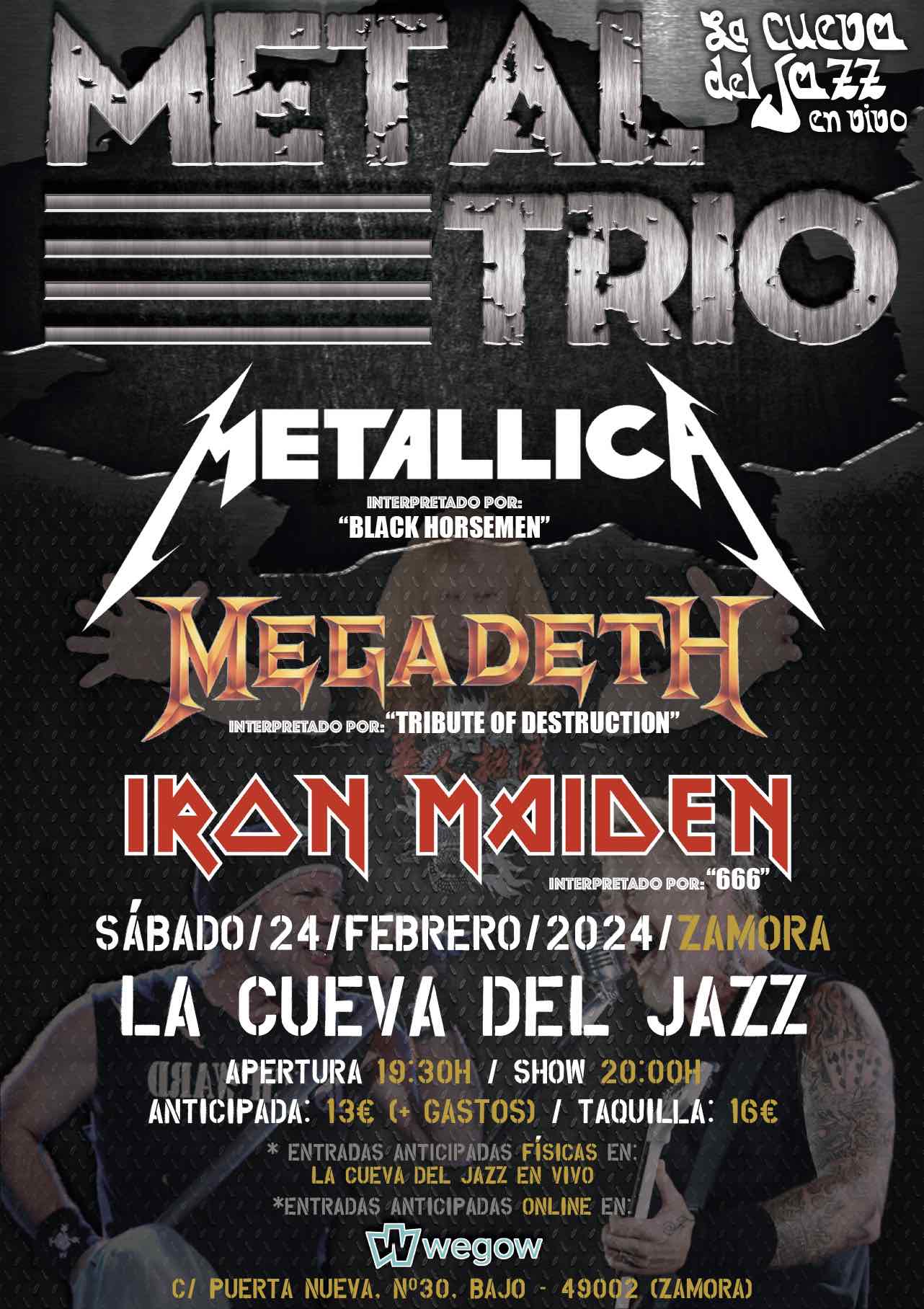 Fotografía promocional de METAL TRIO - Iron Maiden, Megadeth & Metallica (Zamora)