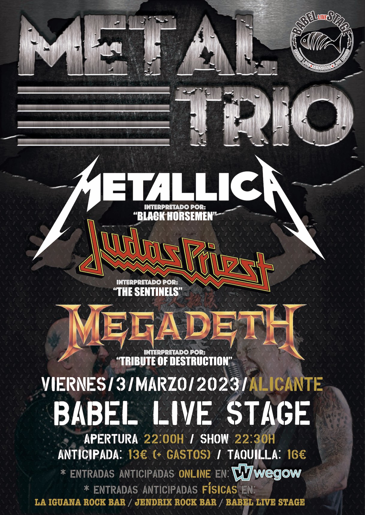 Fotografía promocional de METAL TRIO - Judas Priest, Megadeth & Metallica (Alicante)