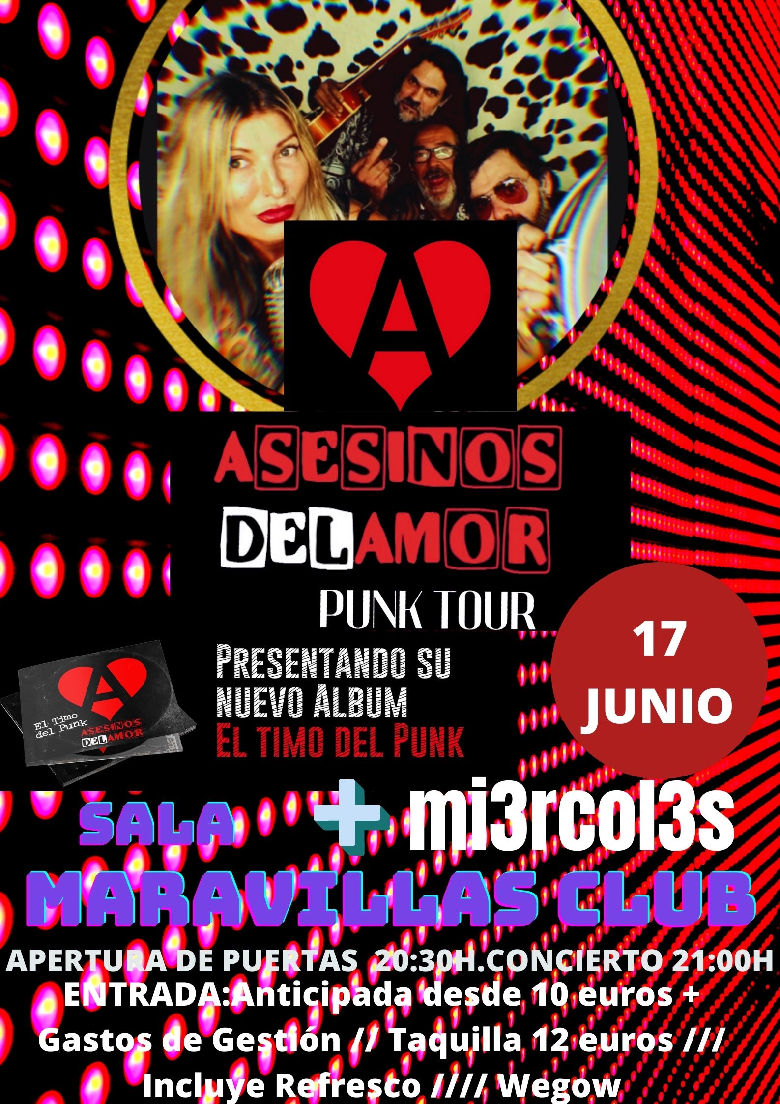 Fotografía promocional de Asesinos del Amor + Mi3rcoles en Maravillas Club