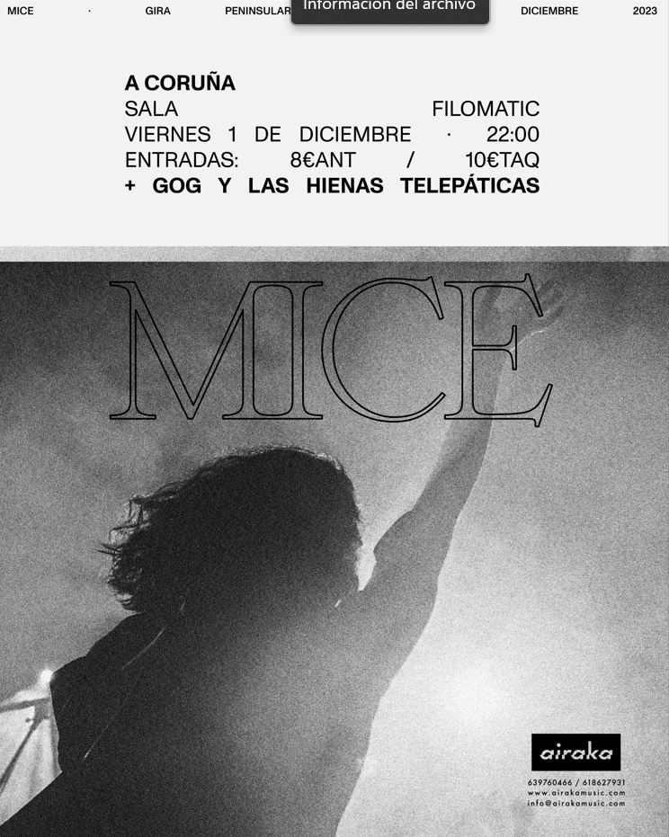 Fotografía promocional de MICE + GOG Y LAS HIENAS TELEPÁTICAS