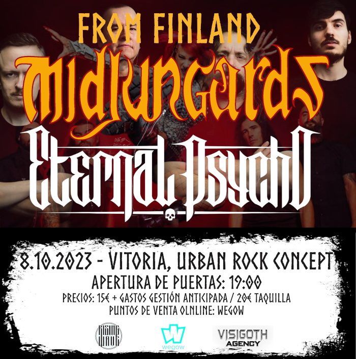 Promotional photograph of Concierto de Eternal Psycho + Midjungards en Vitoria-Gasteiz.