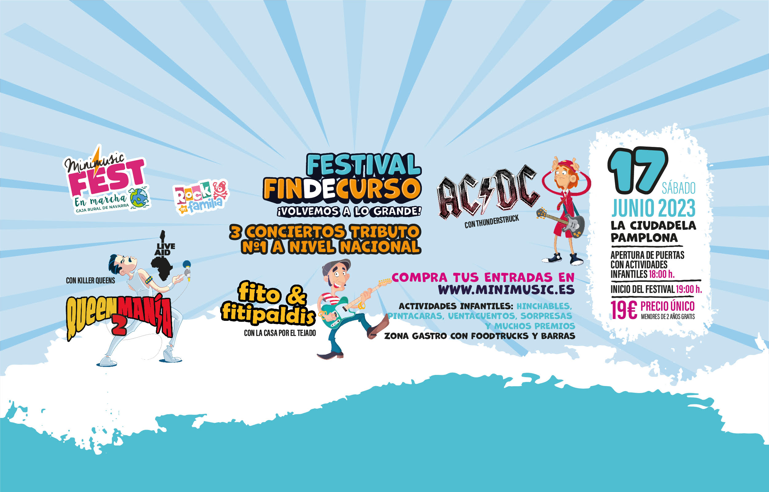 Fotografía promocional de Minimusic Fest en Marcha. Festival FIN DE CURSO Rock en familia.