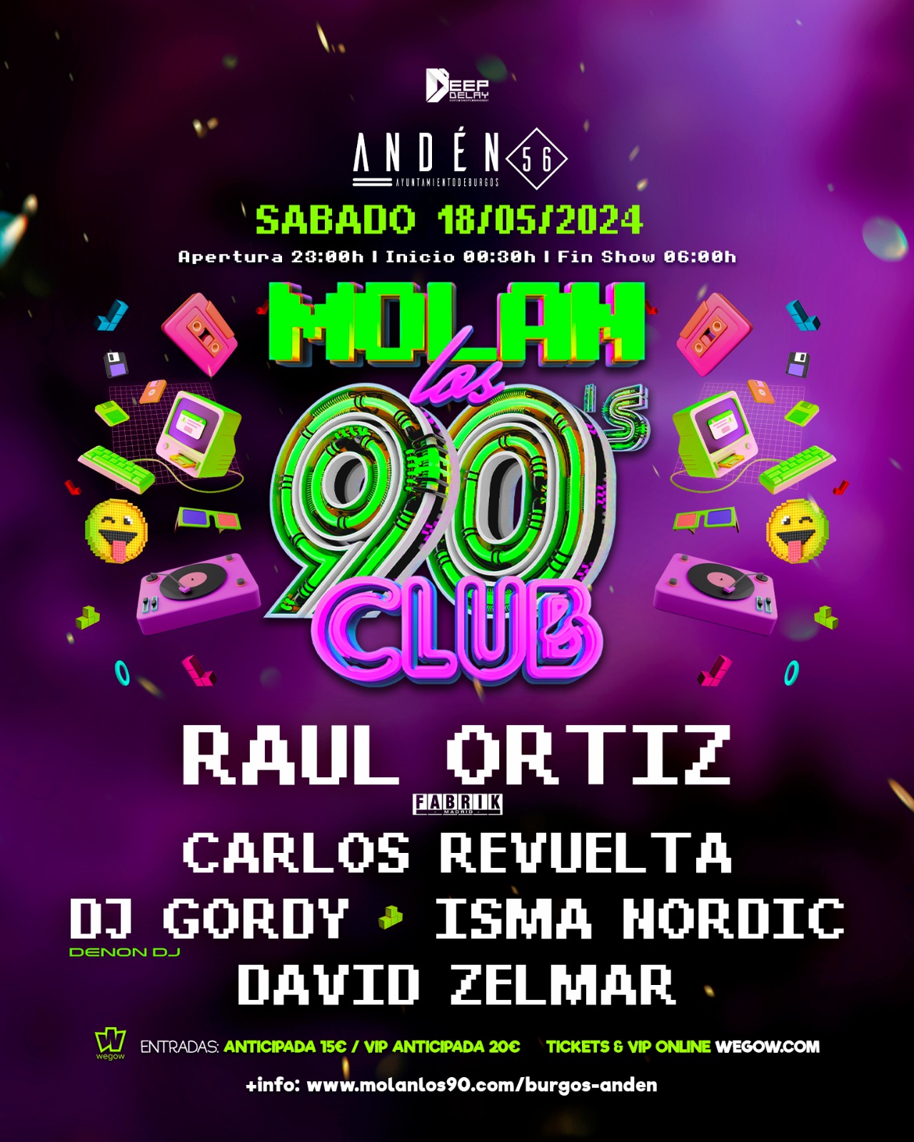 Fotografía promocional de Molan los 90 Club en Burgos