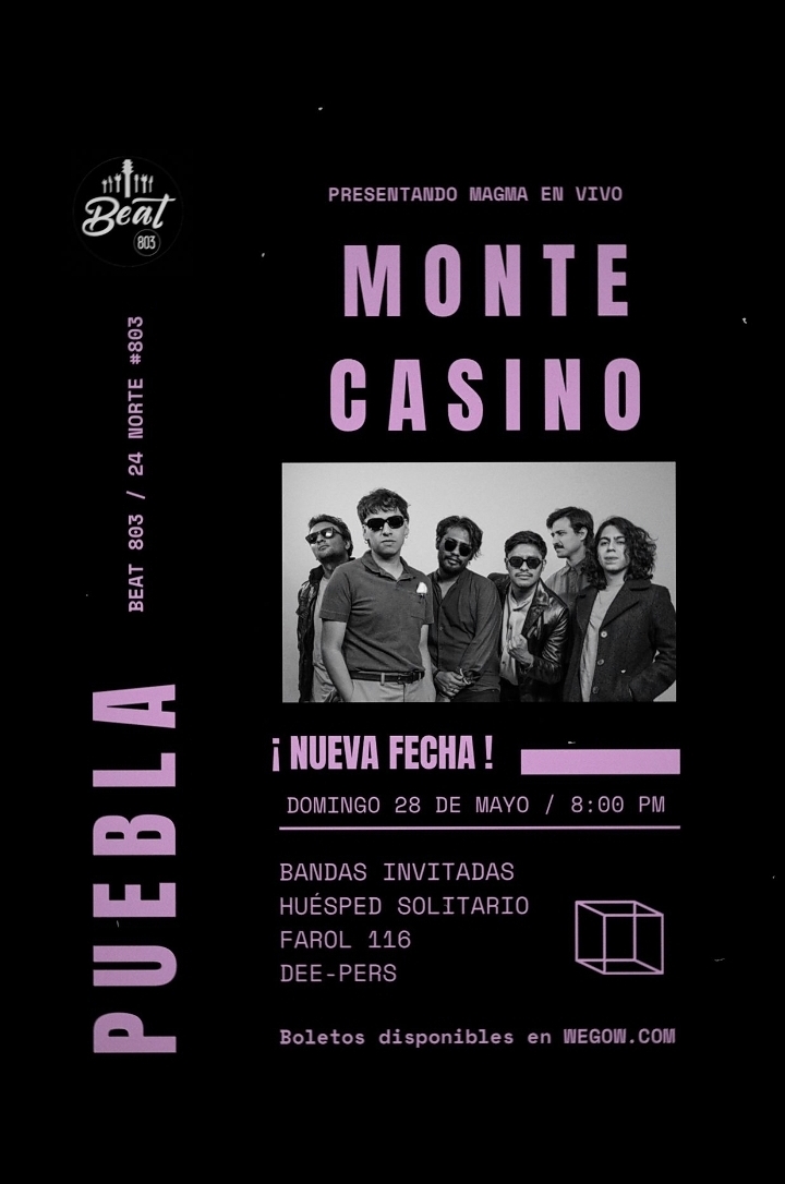 Fotografía promocional de Monte Casino en en Beat 803, Puebla