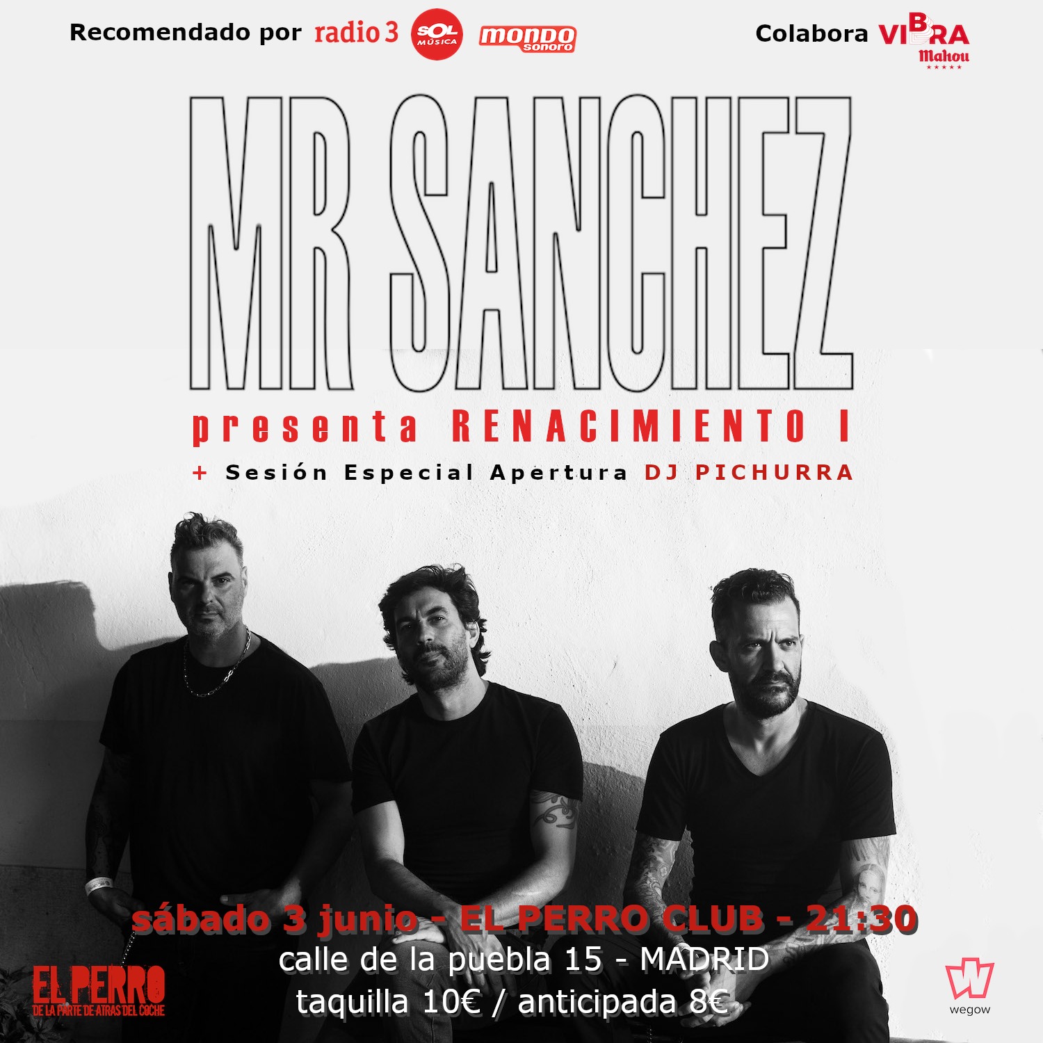 Fotografía promocional de Mr Sanchez en concierto