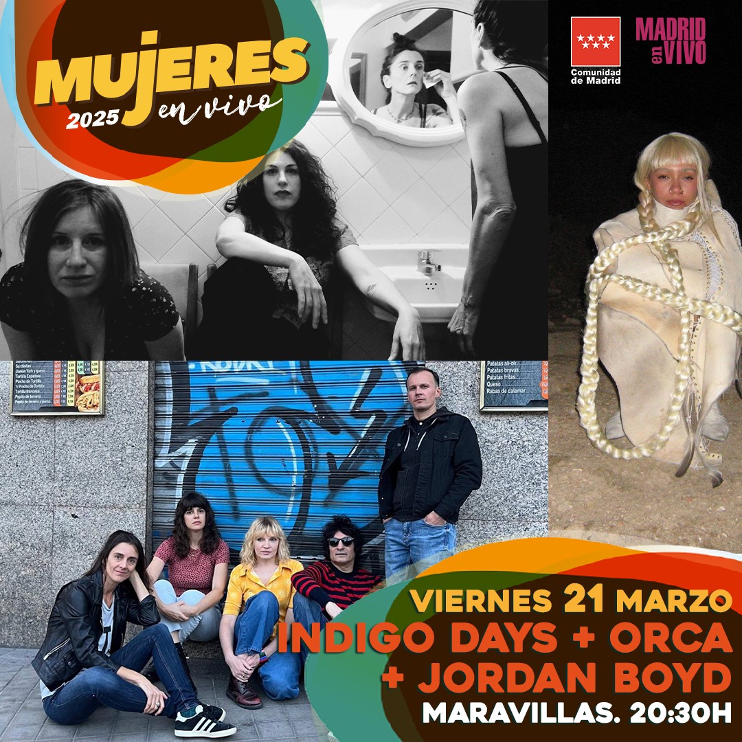 Fotografía promocional de Mujeres en Vivo 2025: Indigo Days + Orca + Jordan Boyd