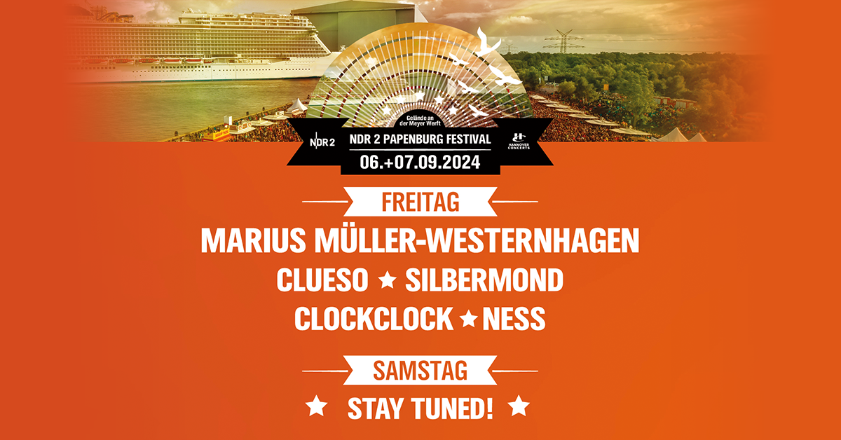 Promofoto von NDR 2 Papenburg Festival 2024.