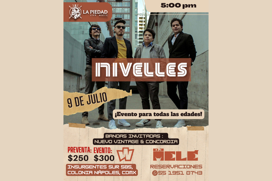 Fotografía promocional de Nivelles en La Piedad Live Music