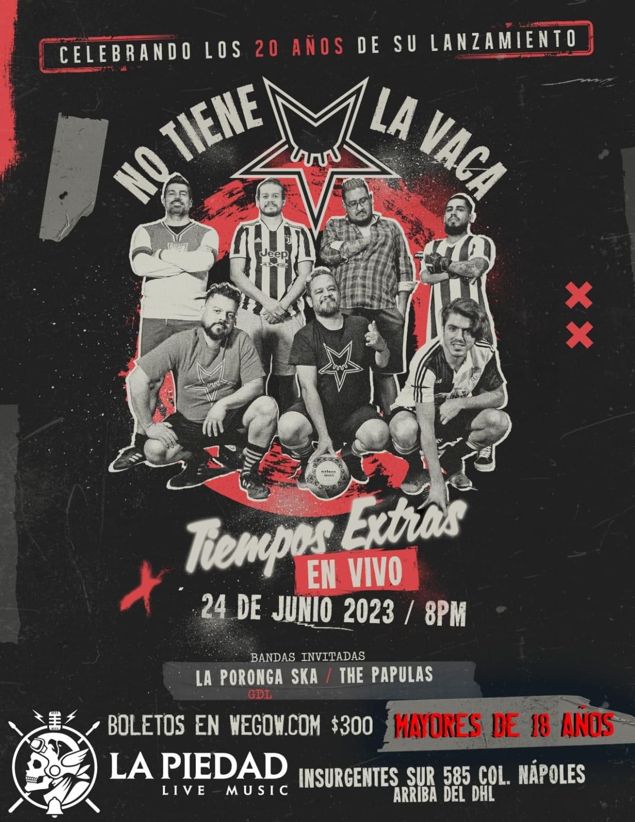 Fotografía promocional de No tiene la vaca - Tiempos extras ¡En vivo!