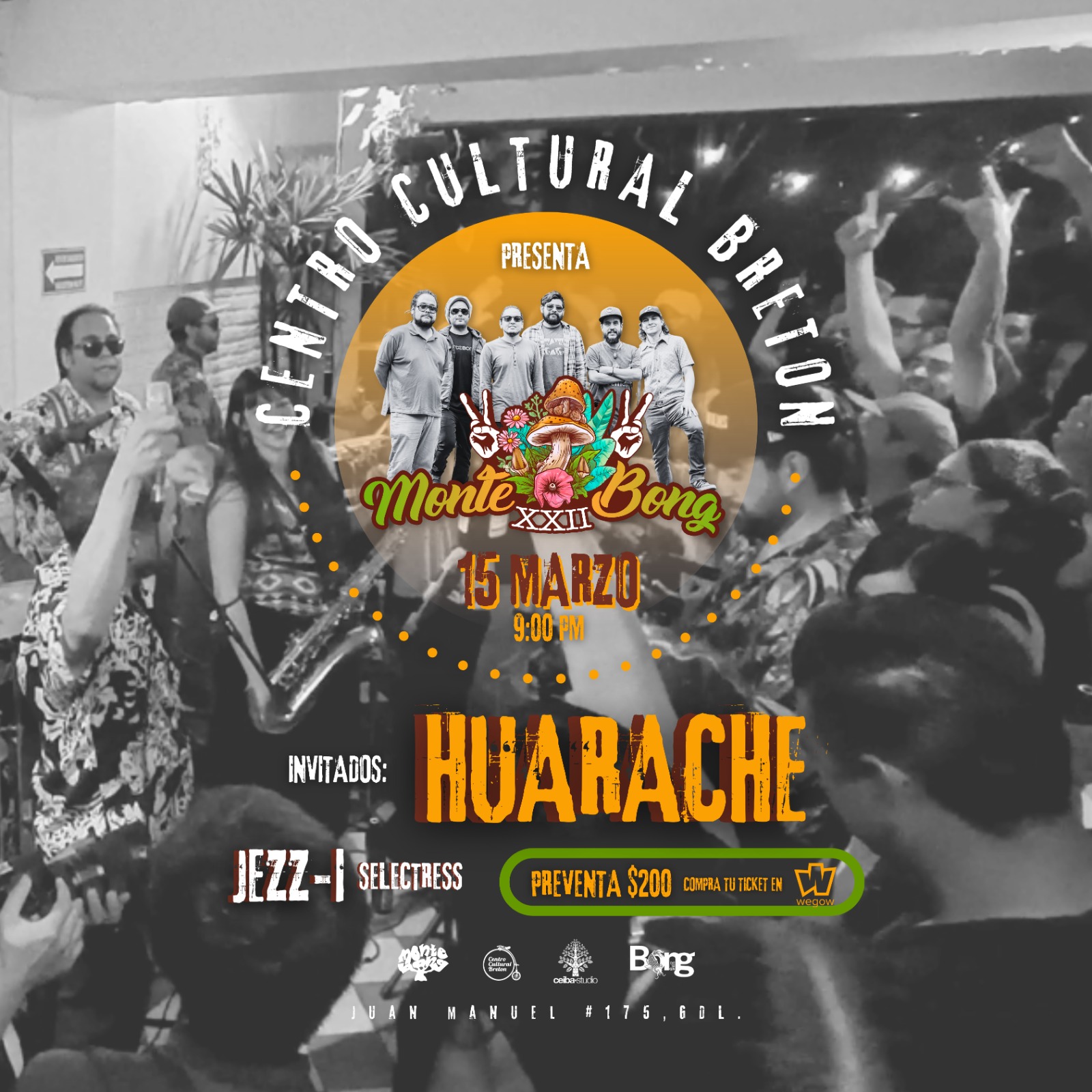 Fotografía promocional de Noche reggae con Montebong, Huarache y Jezz-I Selectres
