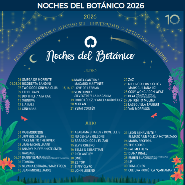 Fotografia promocional de Noches del Botánico 2026.