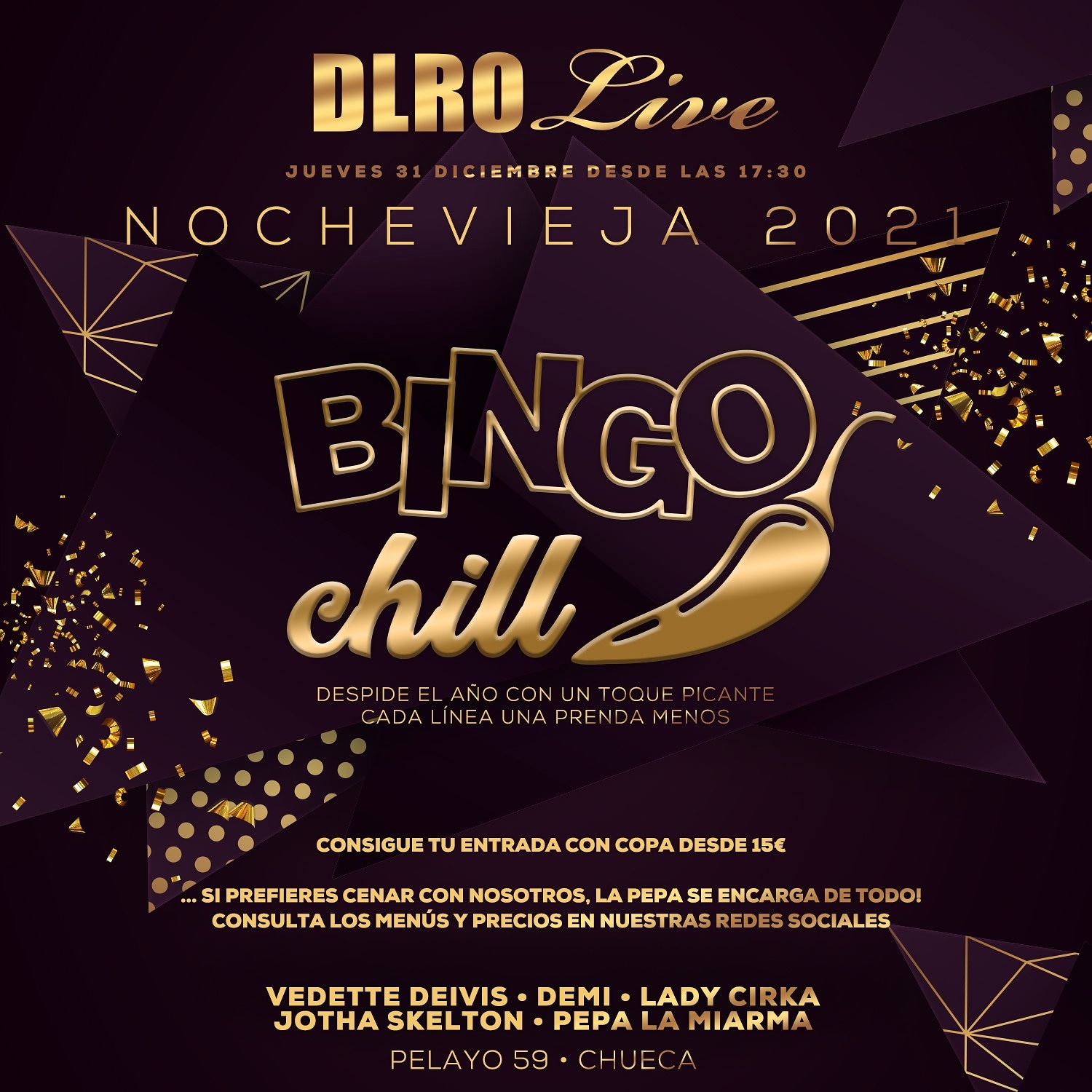 Fotografía promocional de Nochevieja 2020 en DLRO Live