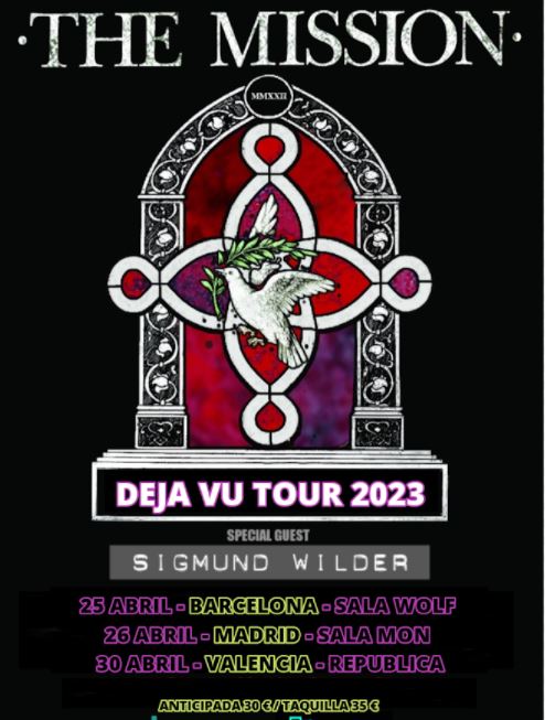 Fotografía promocional de NUEVA GIRA The Mission en Barcelona 2023 // Special Guest:  Sigmund Wilder