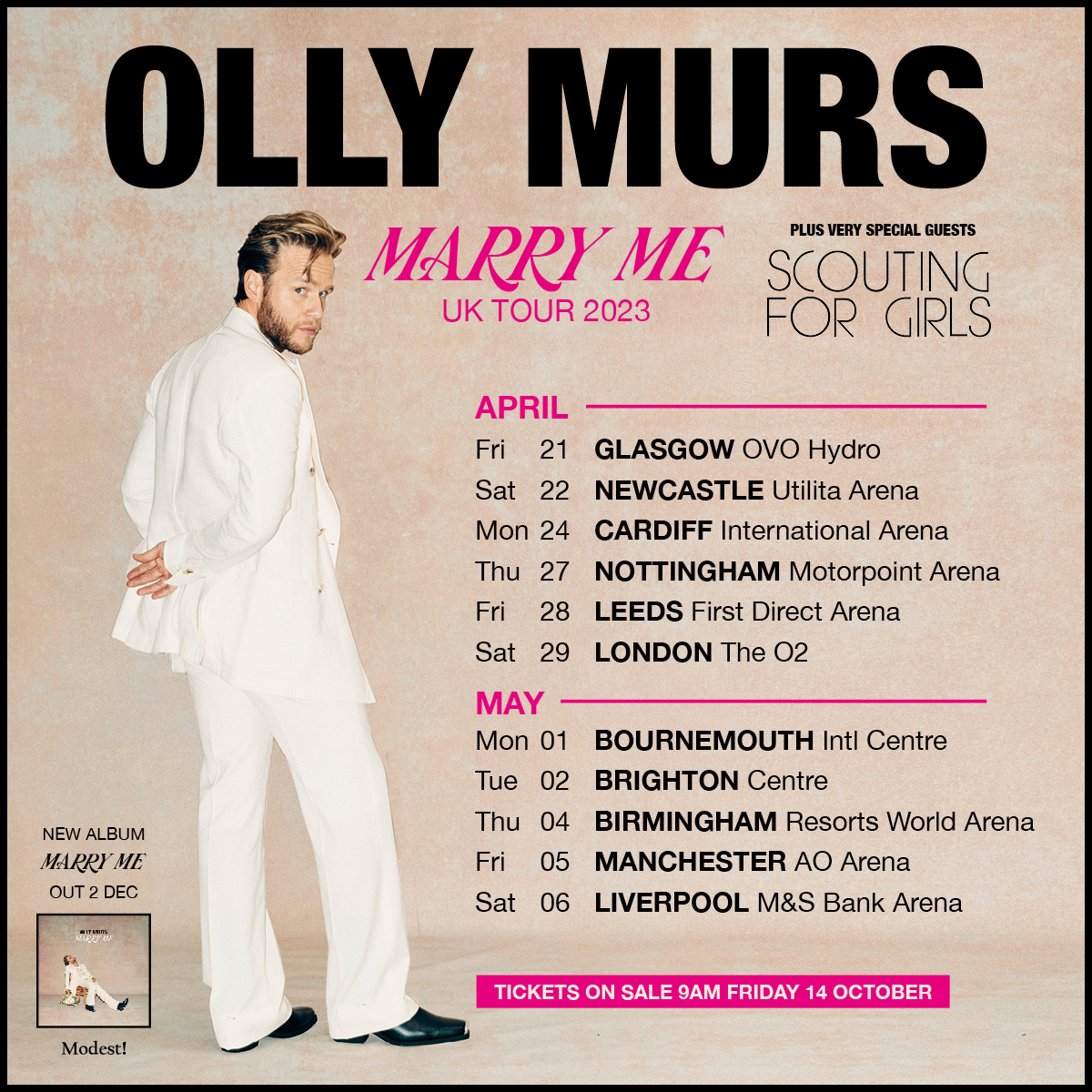 Promofoto von Concierto de Olly Murs en Bournemouth.