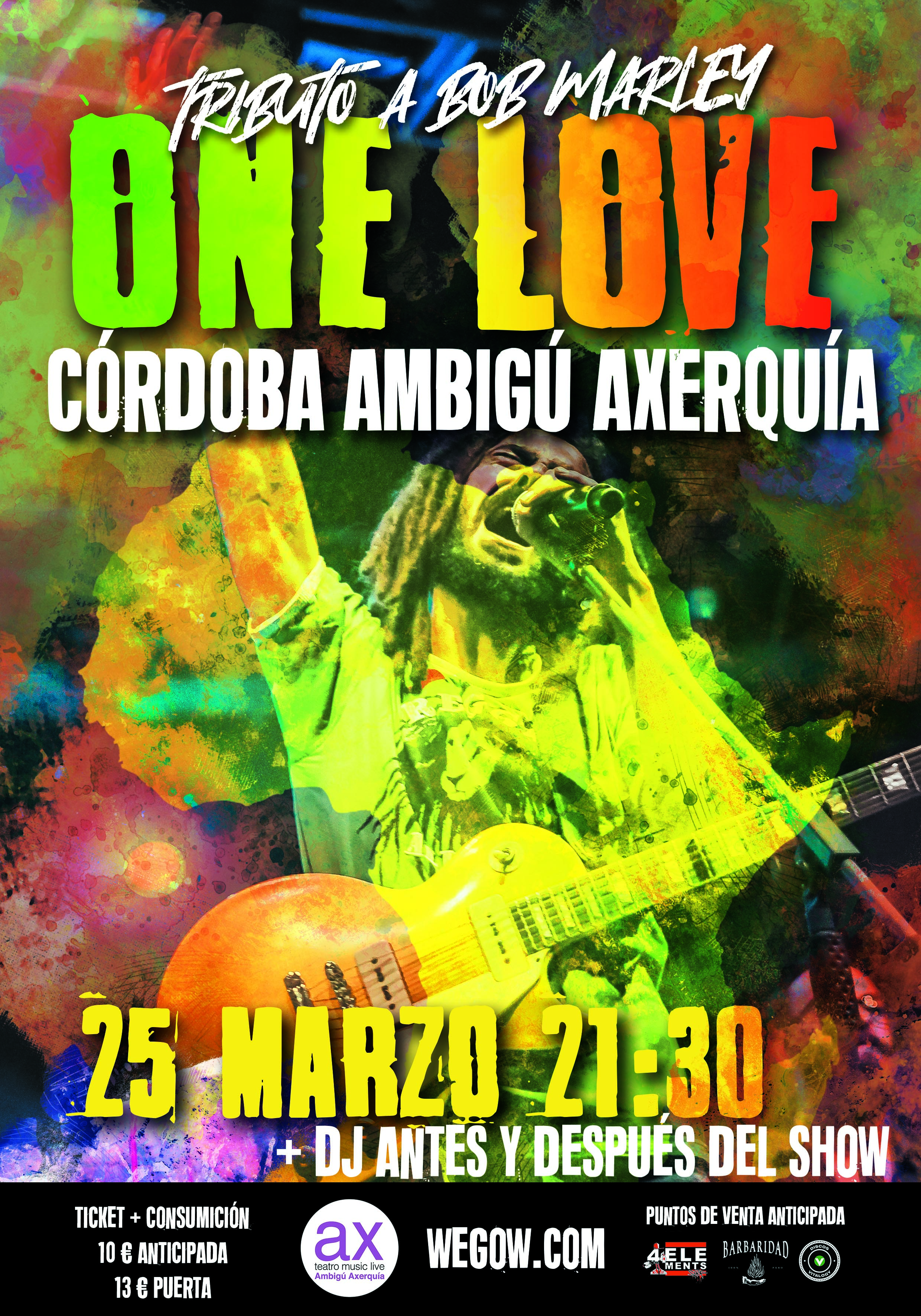 Fotografía promocional de One Love: Tributo a Bob Marley en Córdoba