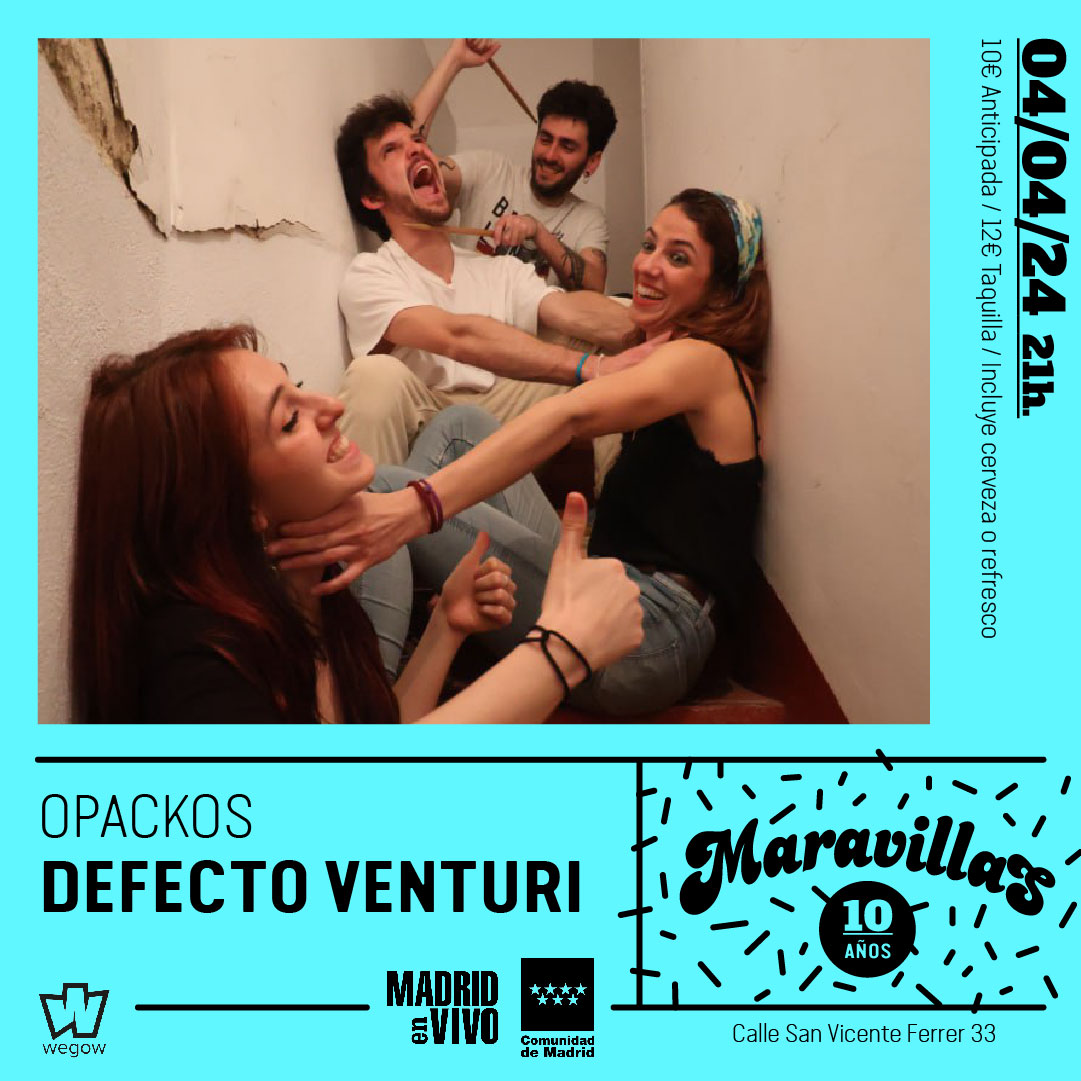 Fotografía promocional de Opackos + Defecto Venturi en Maravillas Club