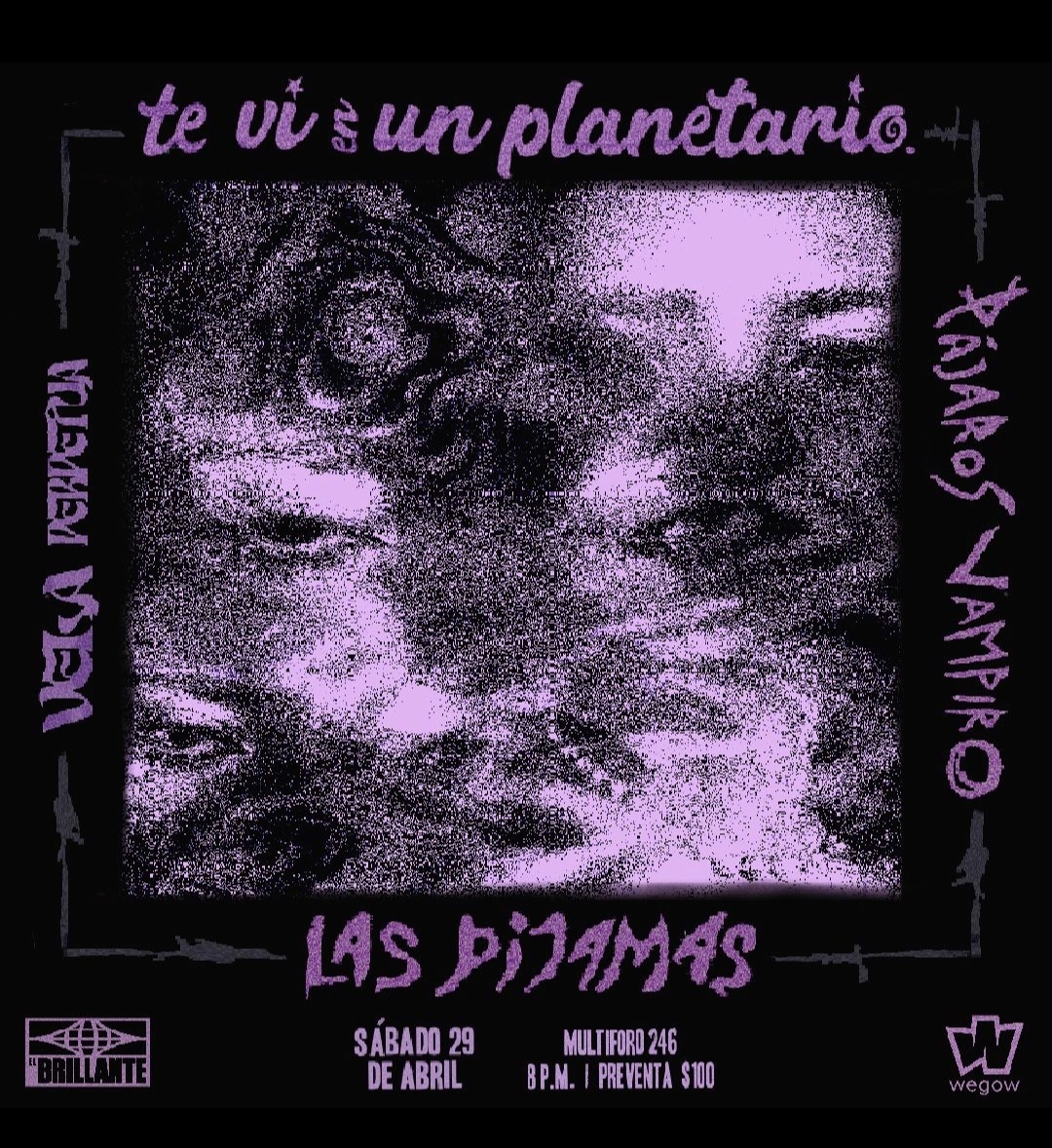 Fotografía promocional de Pájaros Vampiro + Las Pijamas + Te vi en un Planetario en Multiforo 246