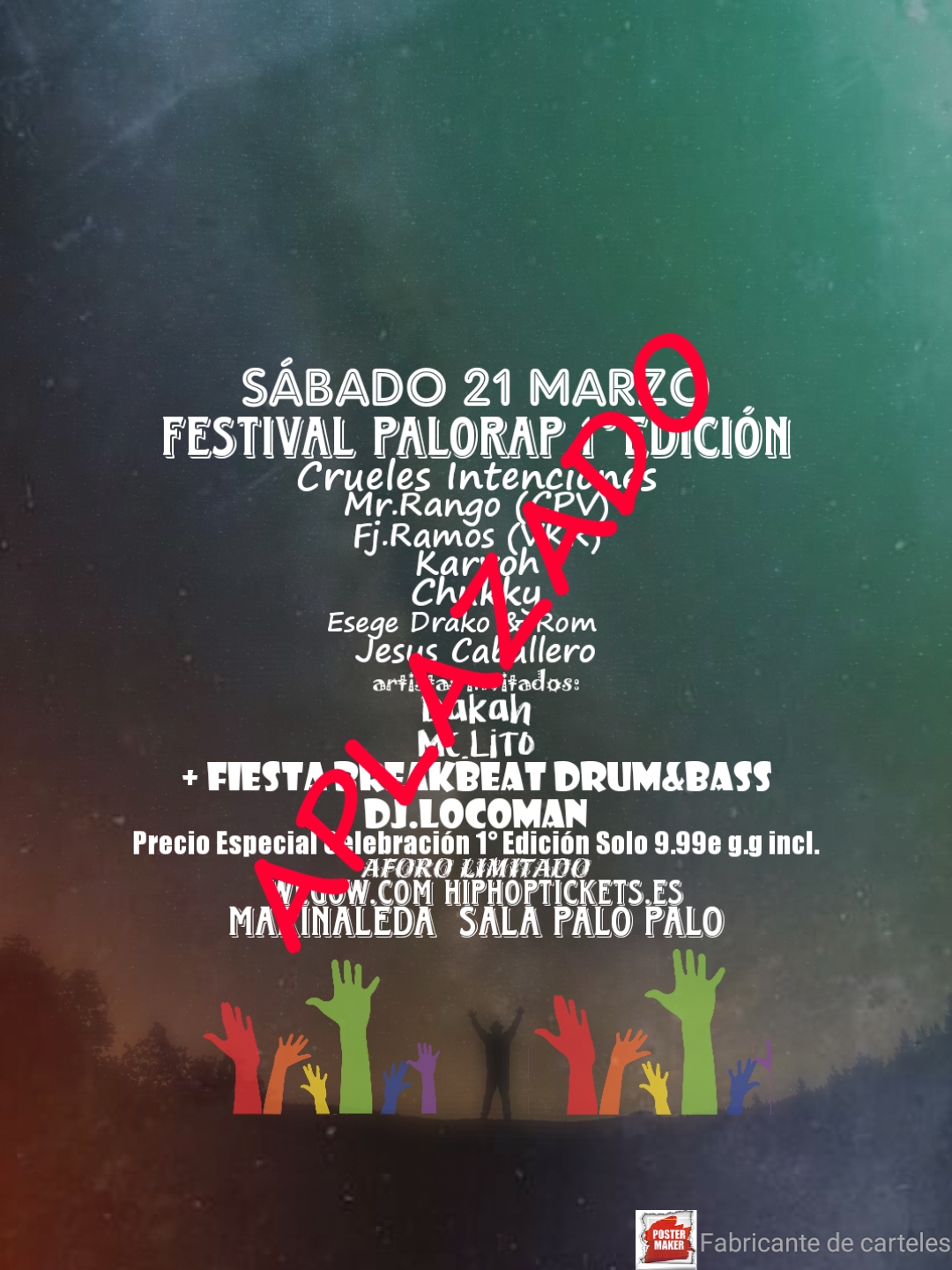 Fotografía promocional de PALORAP 21 Marzo Marinaleda + Fiesta Breakbeat