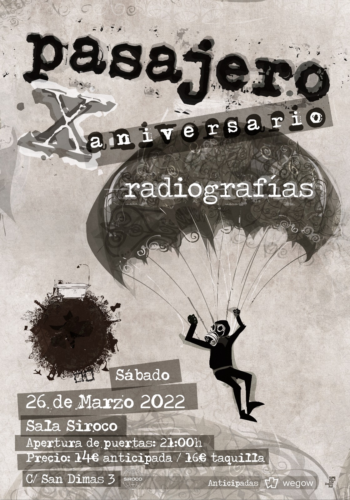 Fotografía promocional de Pasajero en Siroco (X Aniversario "Radiografías")