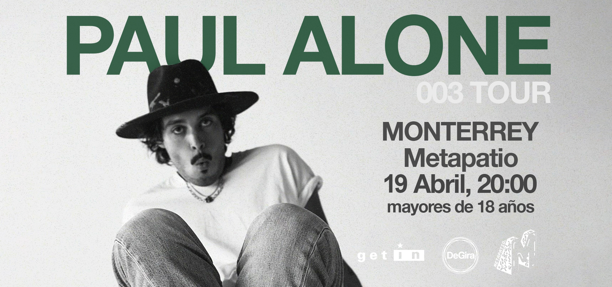 Fotografía promocional de Paul Alone en Vivo en Monterrey